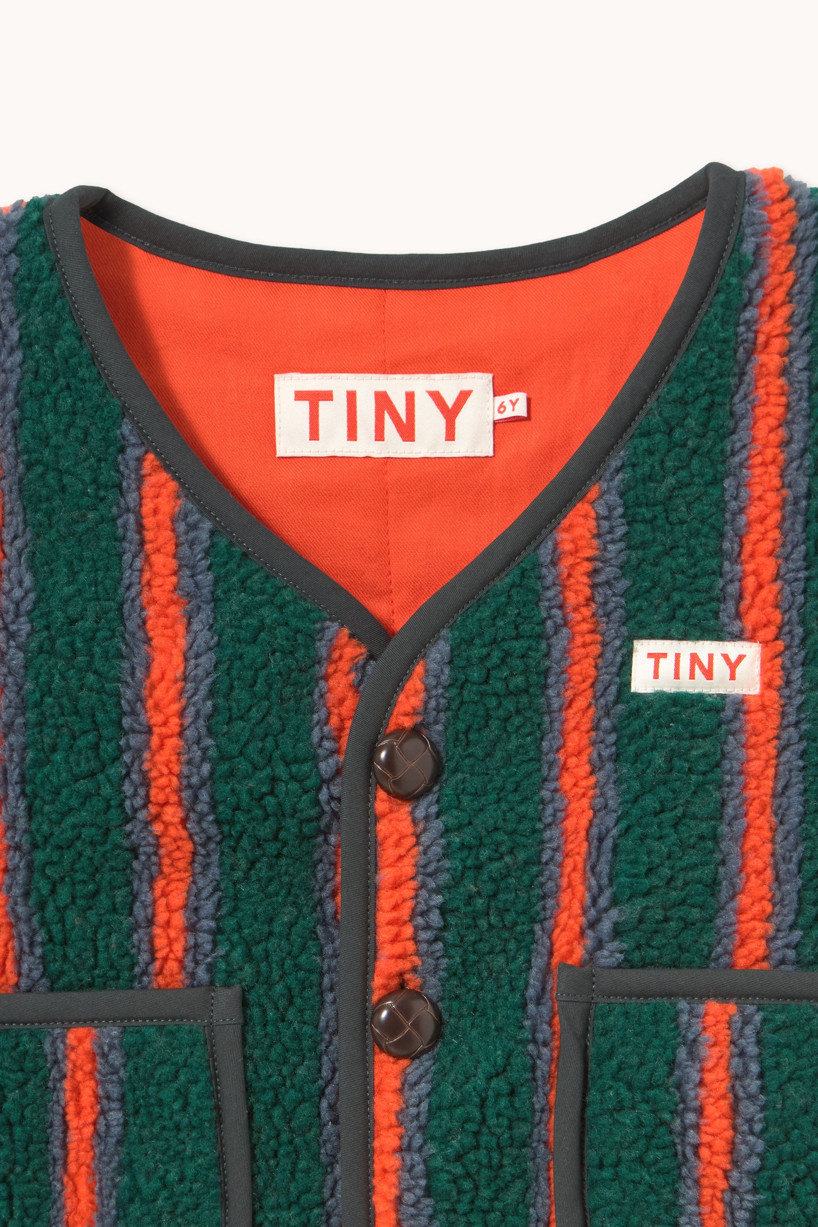 MULTICOLOR STRIPES SHERPA VEST