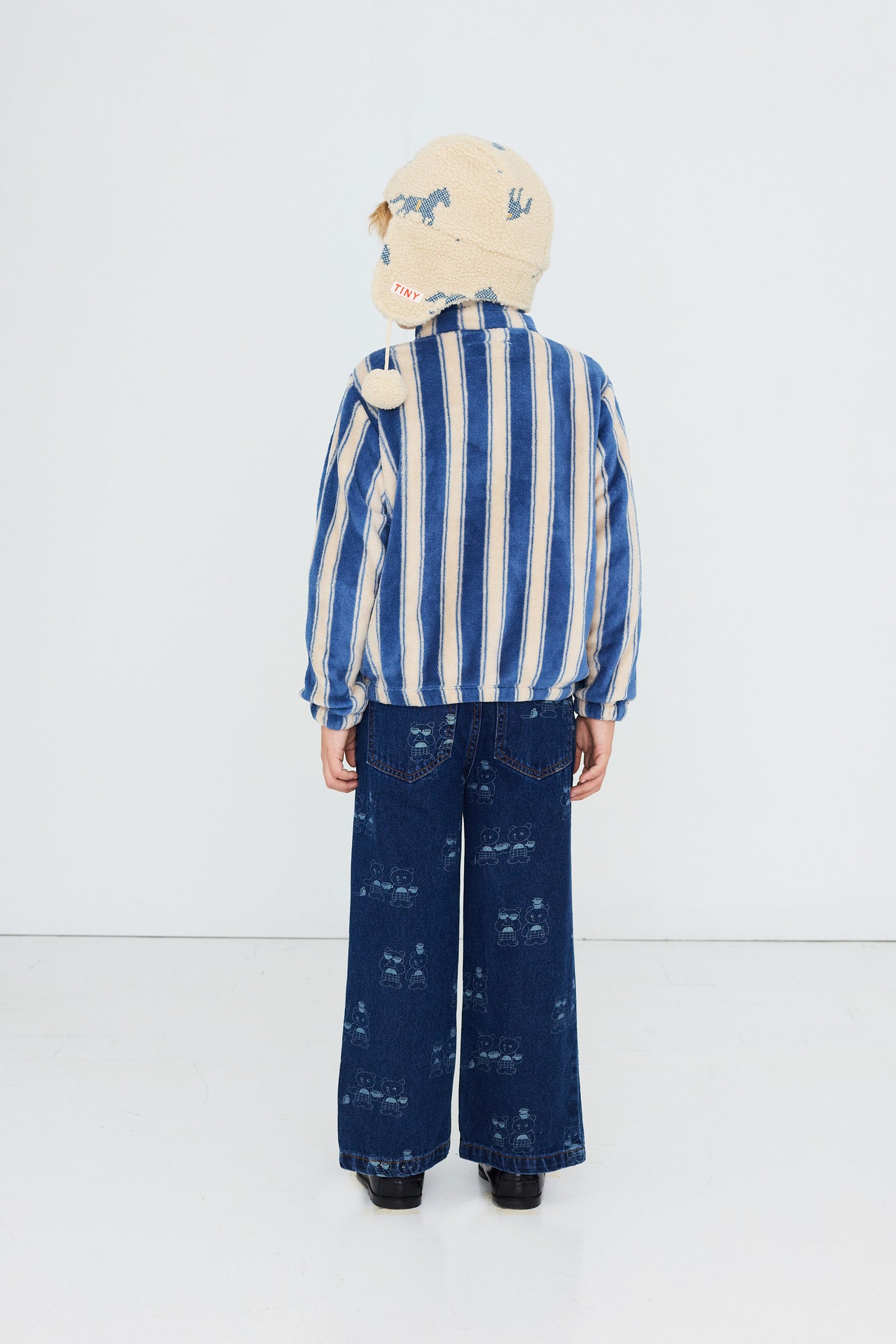 CHAQUETA DE FORRO POLAR BLUE RETRO STRIPES
