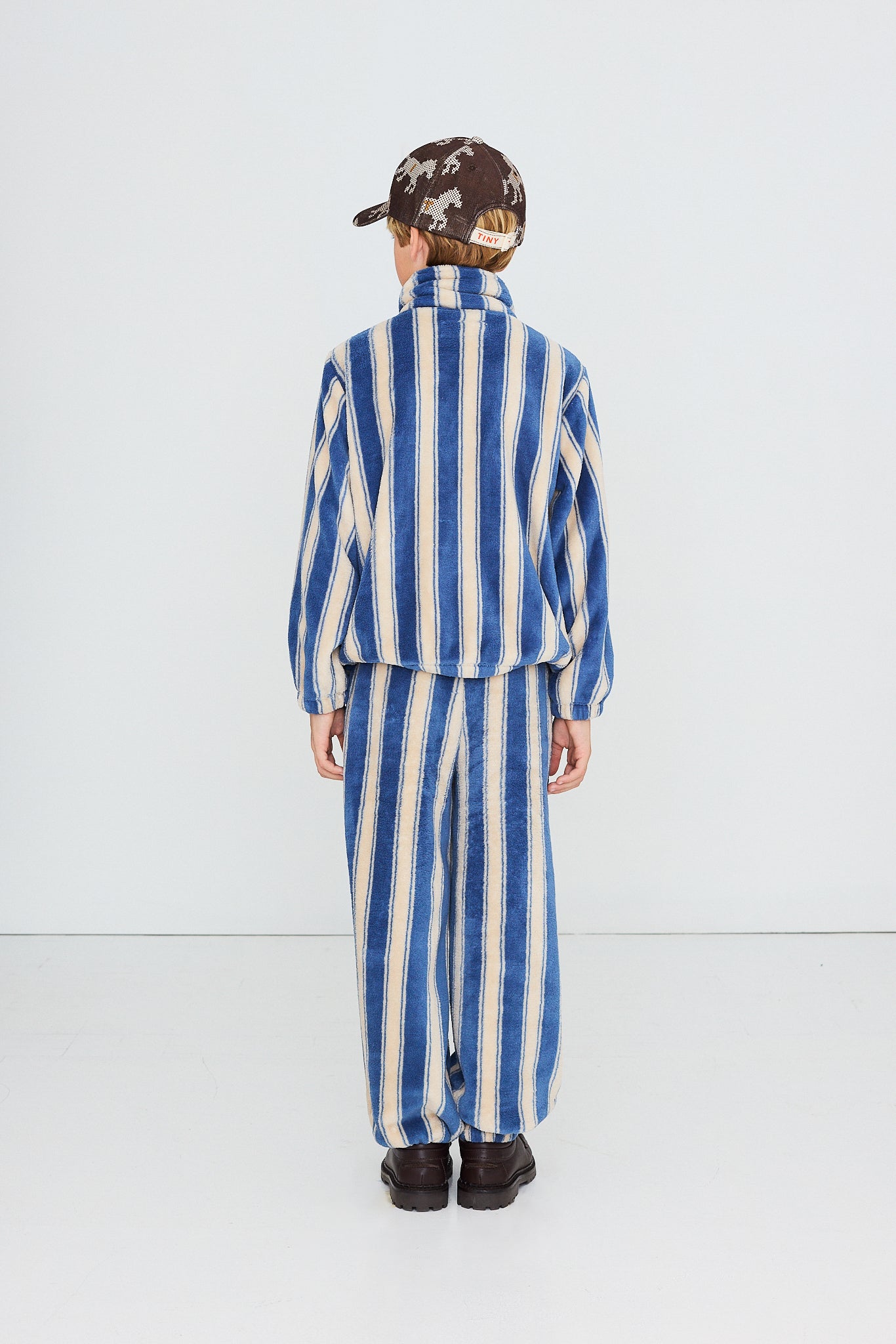 JOGGER DE FORRO POLAR BLUE RETRO STRIPES