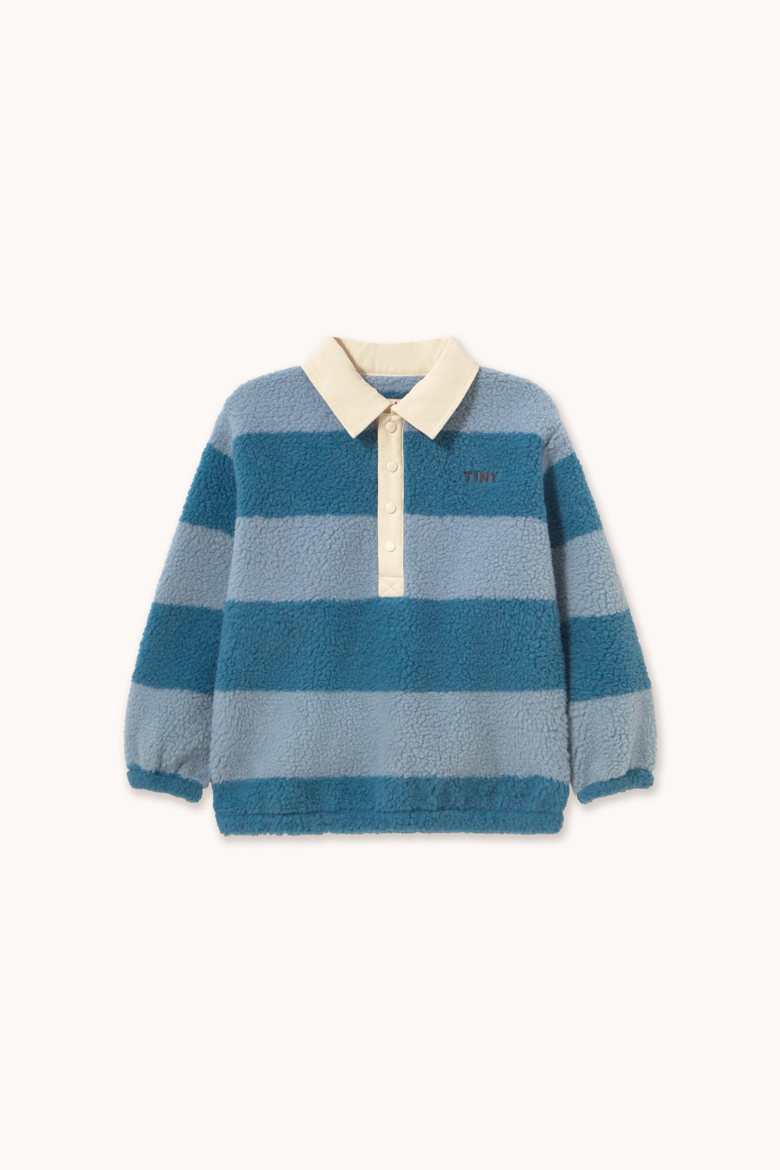 BLUE STRIPES SHERPA COLLAR SWEATSHIRT