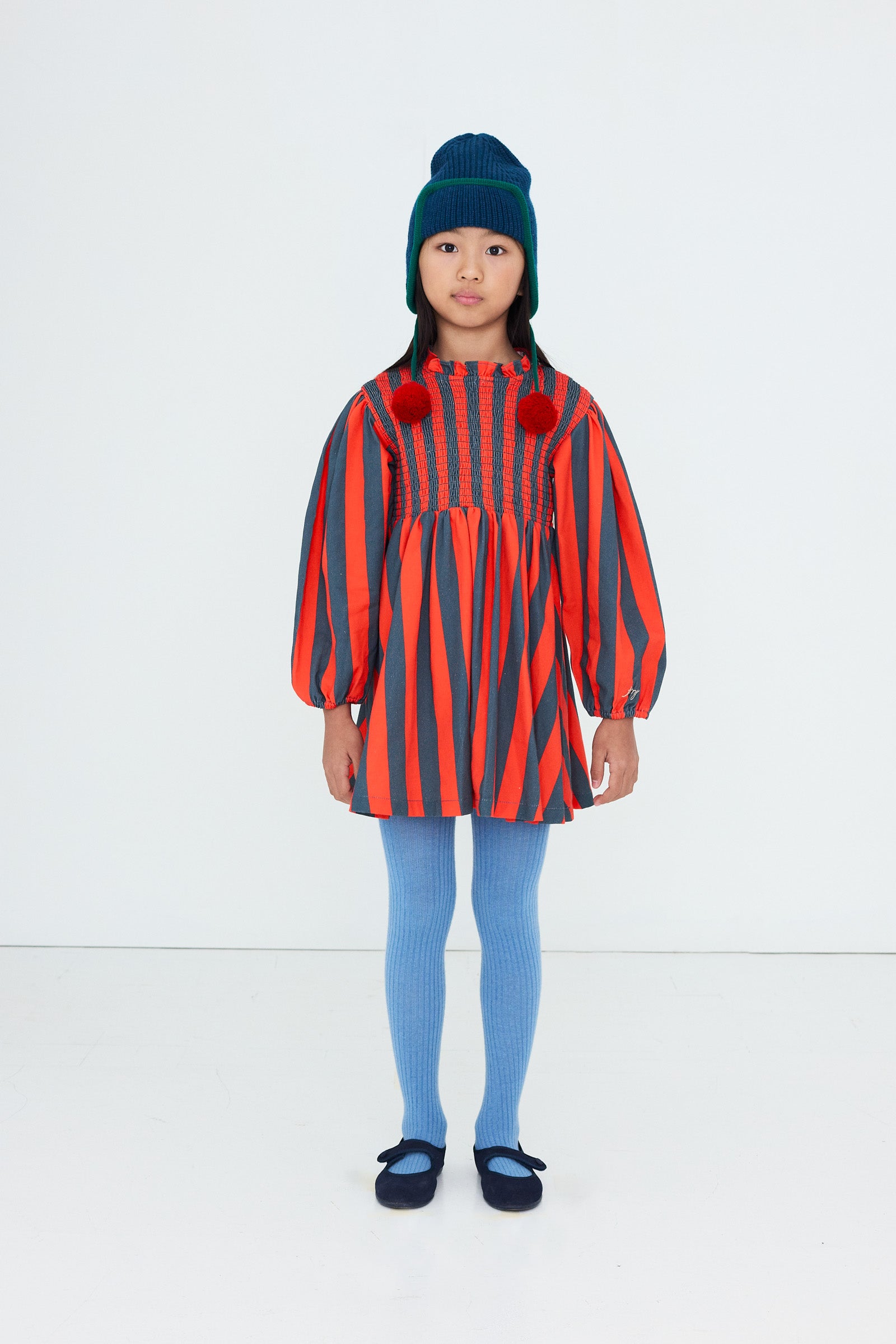 RED-BLUE STRIPES DRESS