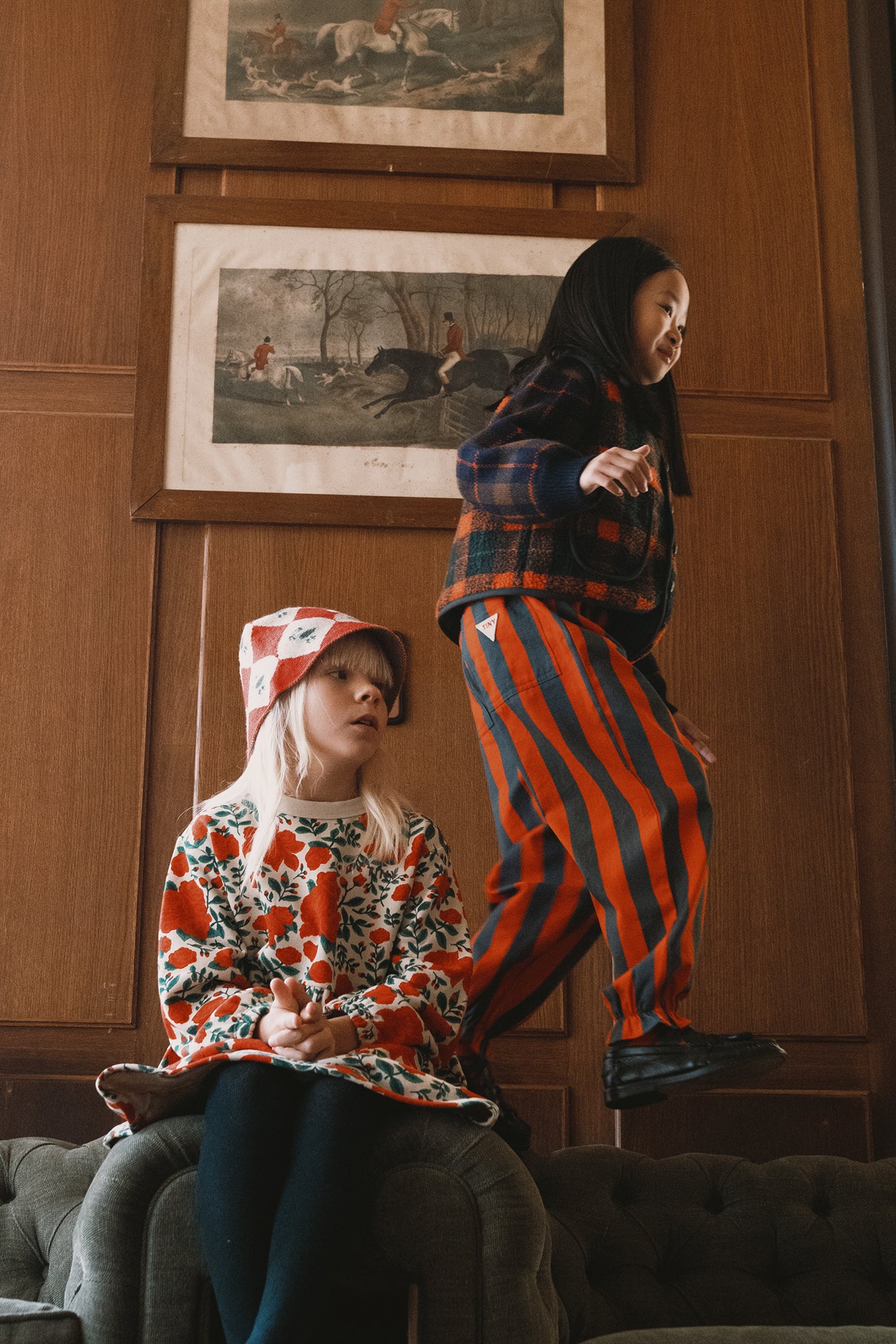 RED-BLUE STRIPES WOVEN PANT
