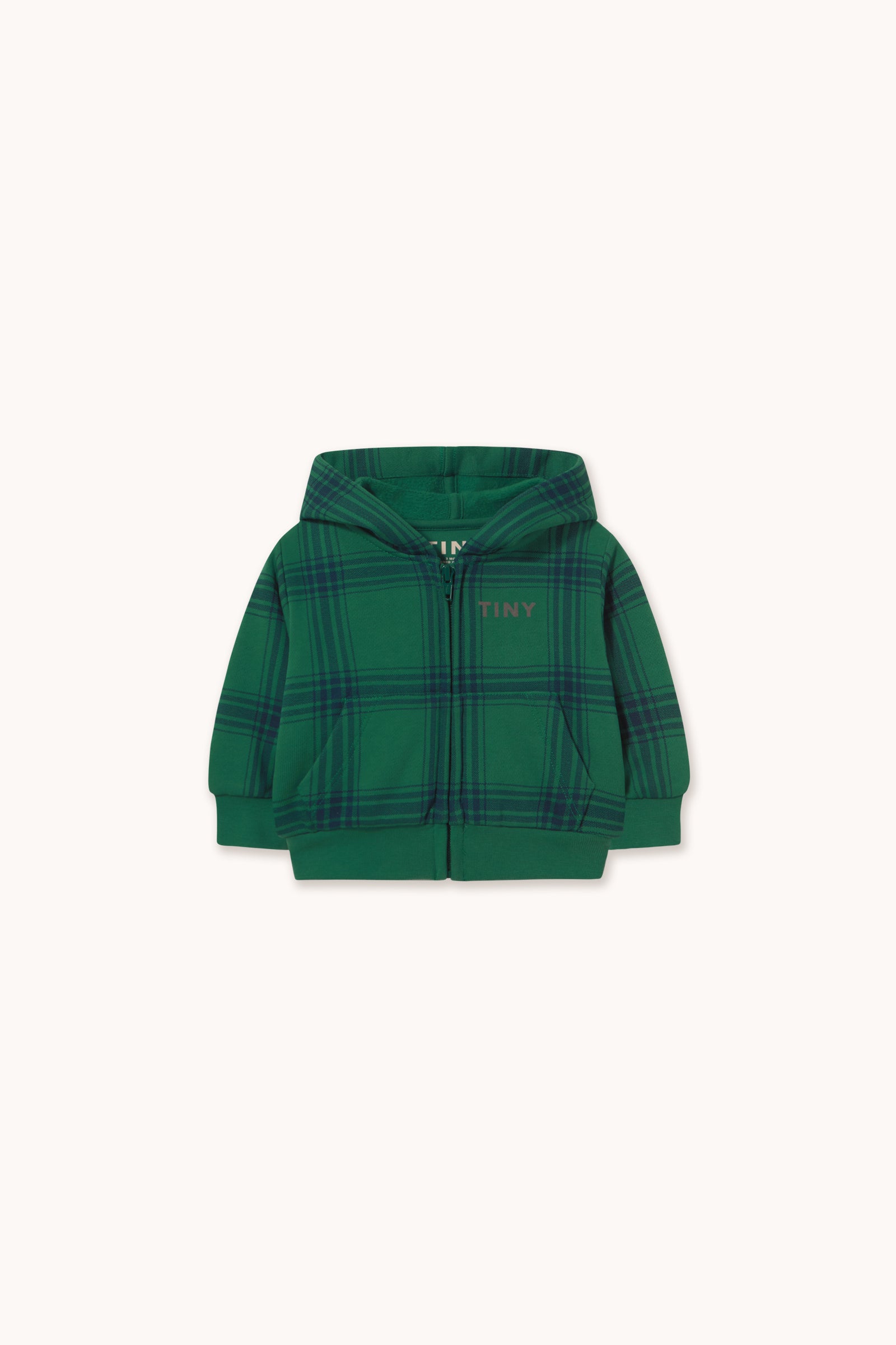 SUDADERA DE BEBÉ CON CAPUCHA GREEN CHECK