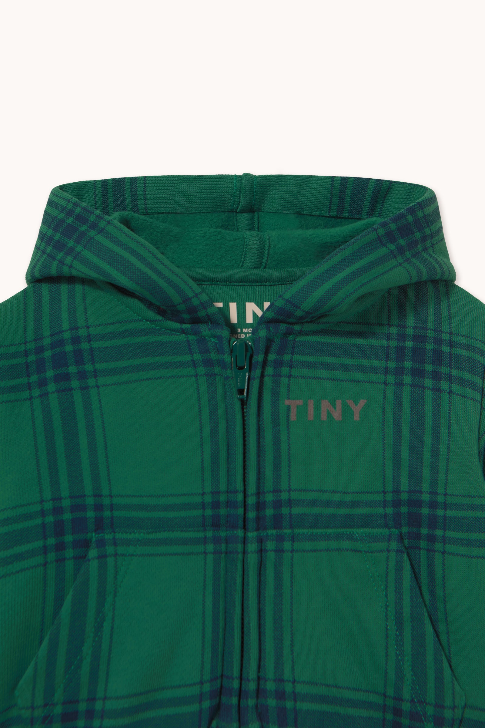SUDADERA DE BEBÉ CON CAPUCHA GREEN CHECK