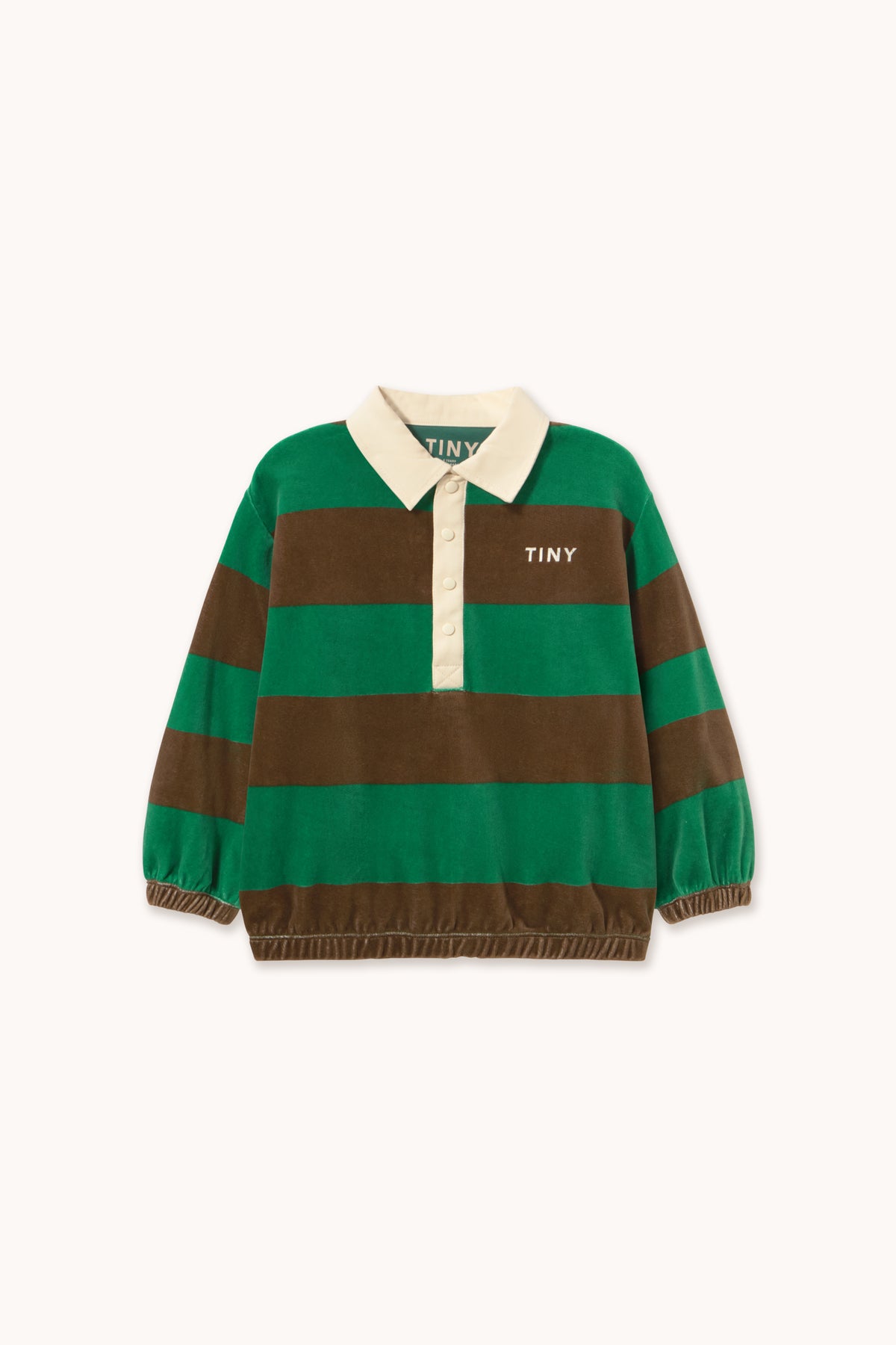 GREEN STRIPES POLO SWEATSHIRT