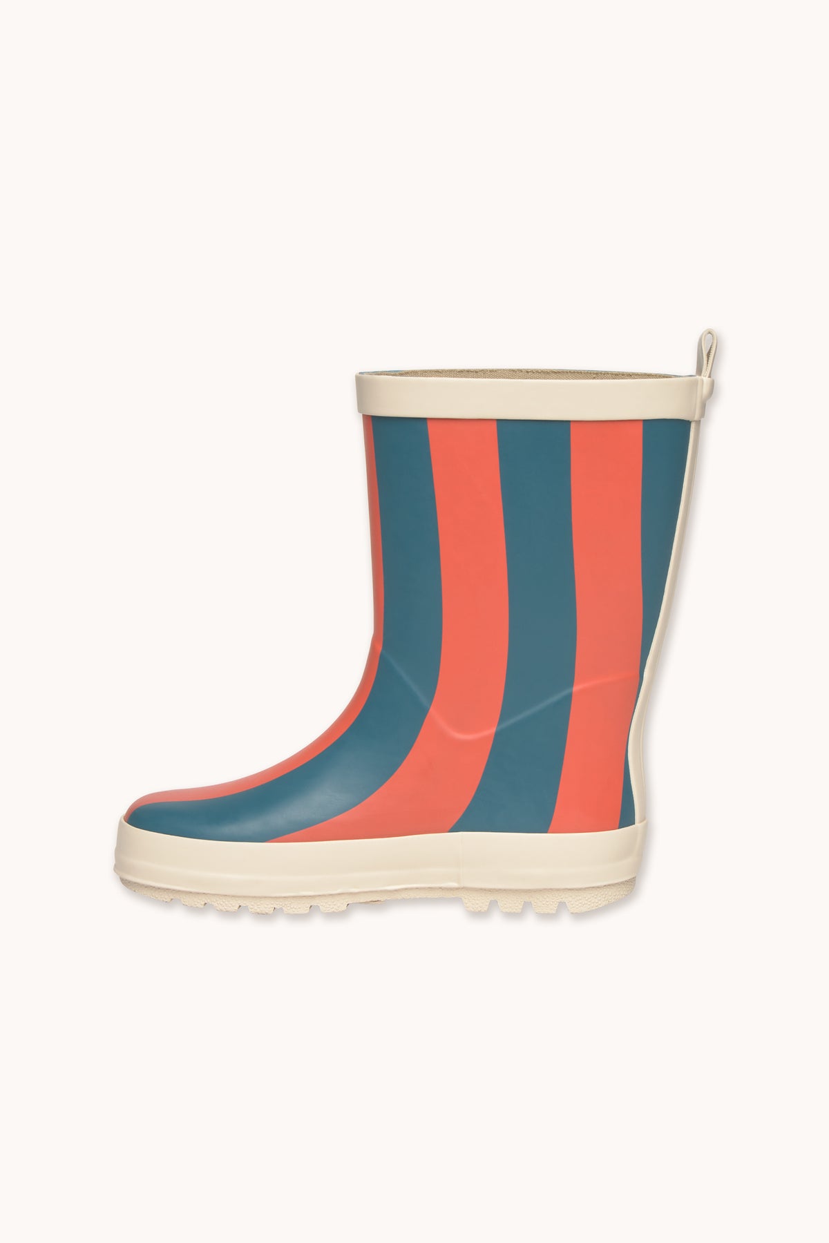 GUMMISTIEFEL MIT ROTEN UND BLAUEN STREIFEN