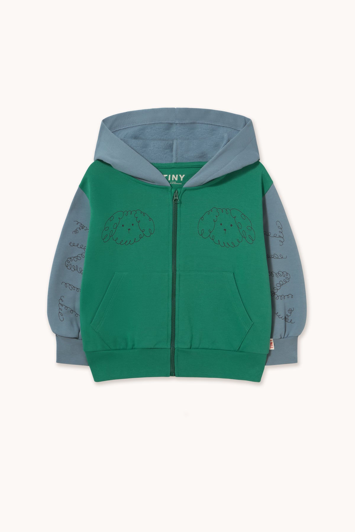 SUDADERA CON CAPUCHA CURLY DOG COLOR BLOCK