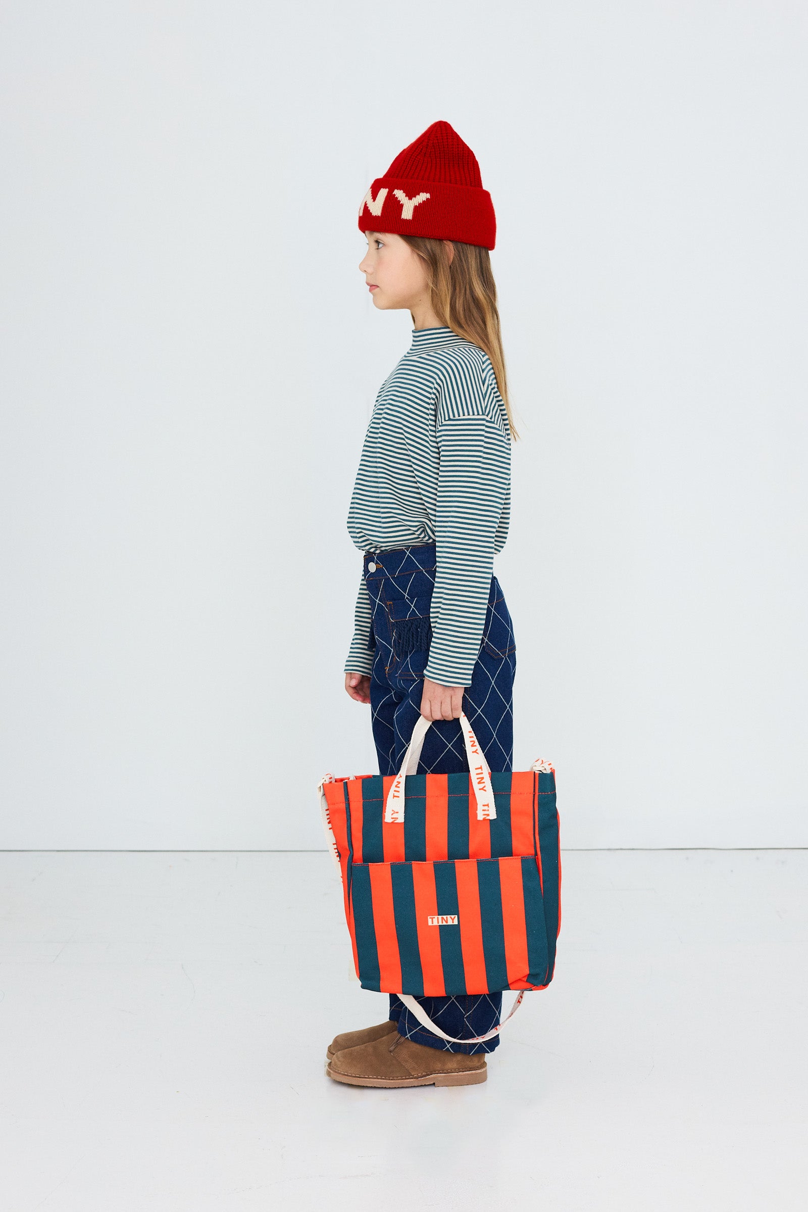 RED-BLUE STRIPES SHOES BAG