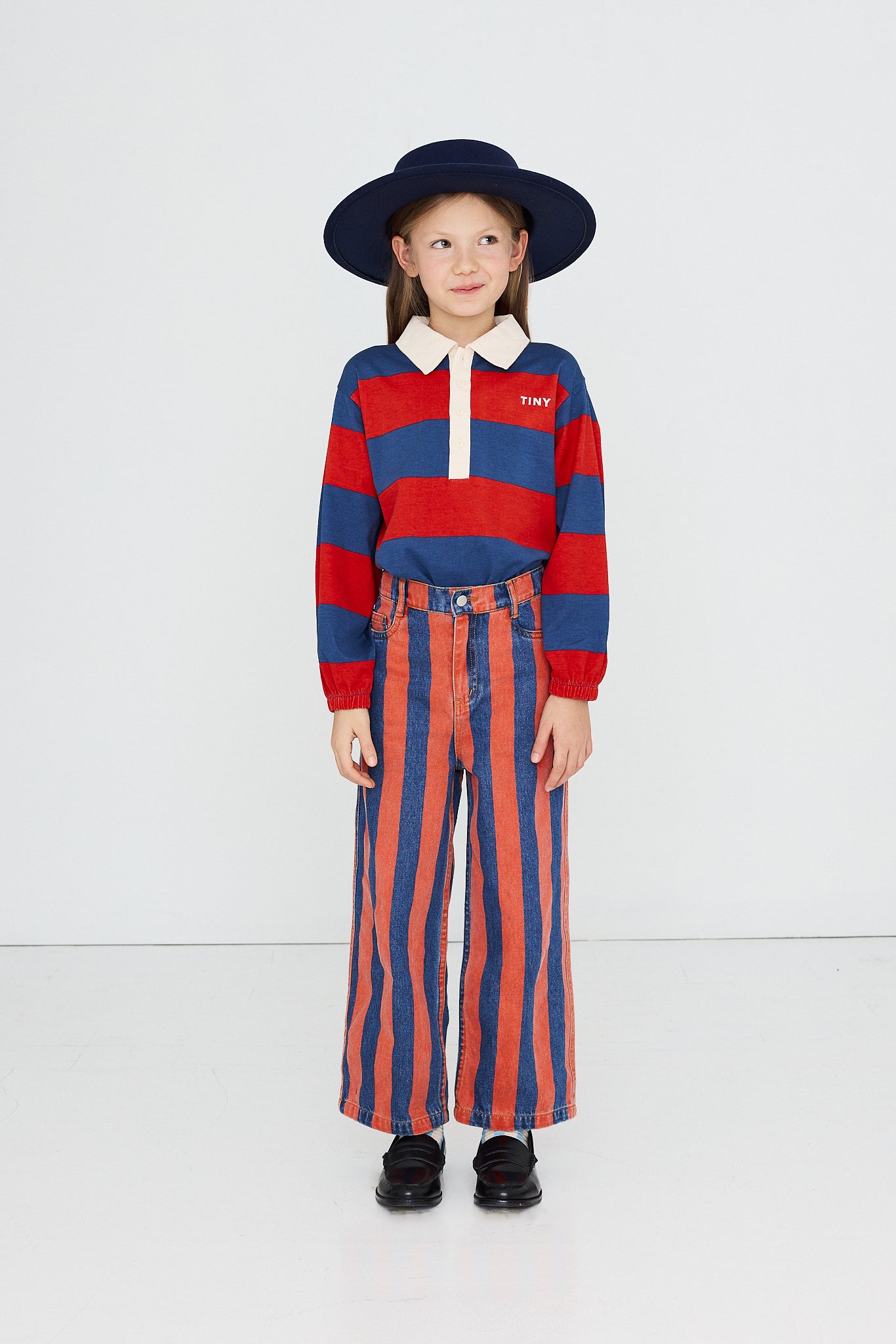 DARK RED STRIPES POLO SWEATSHIRT