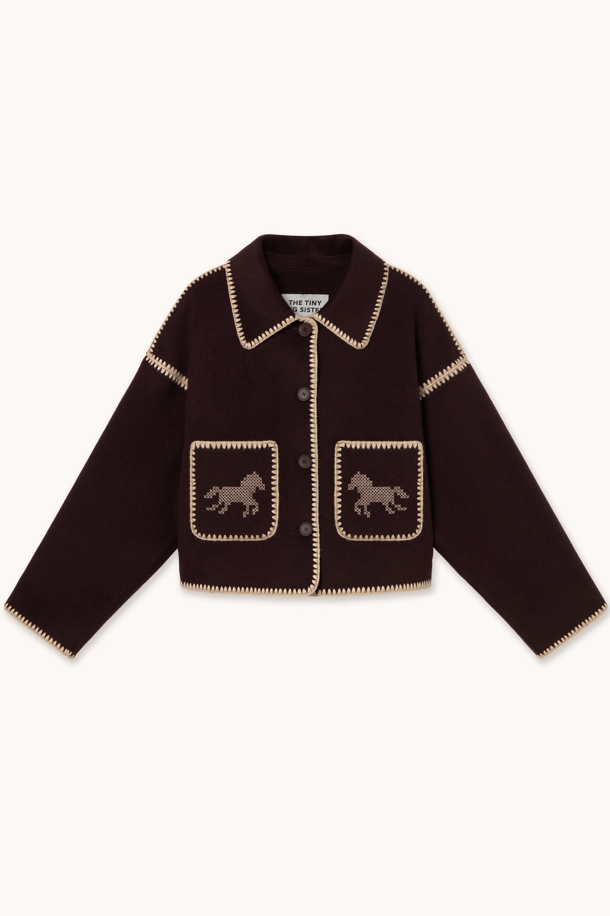 SHORT HORSES EMBROIDERED COAT