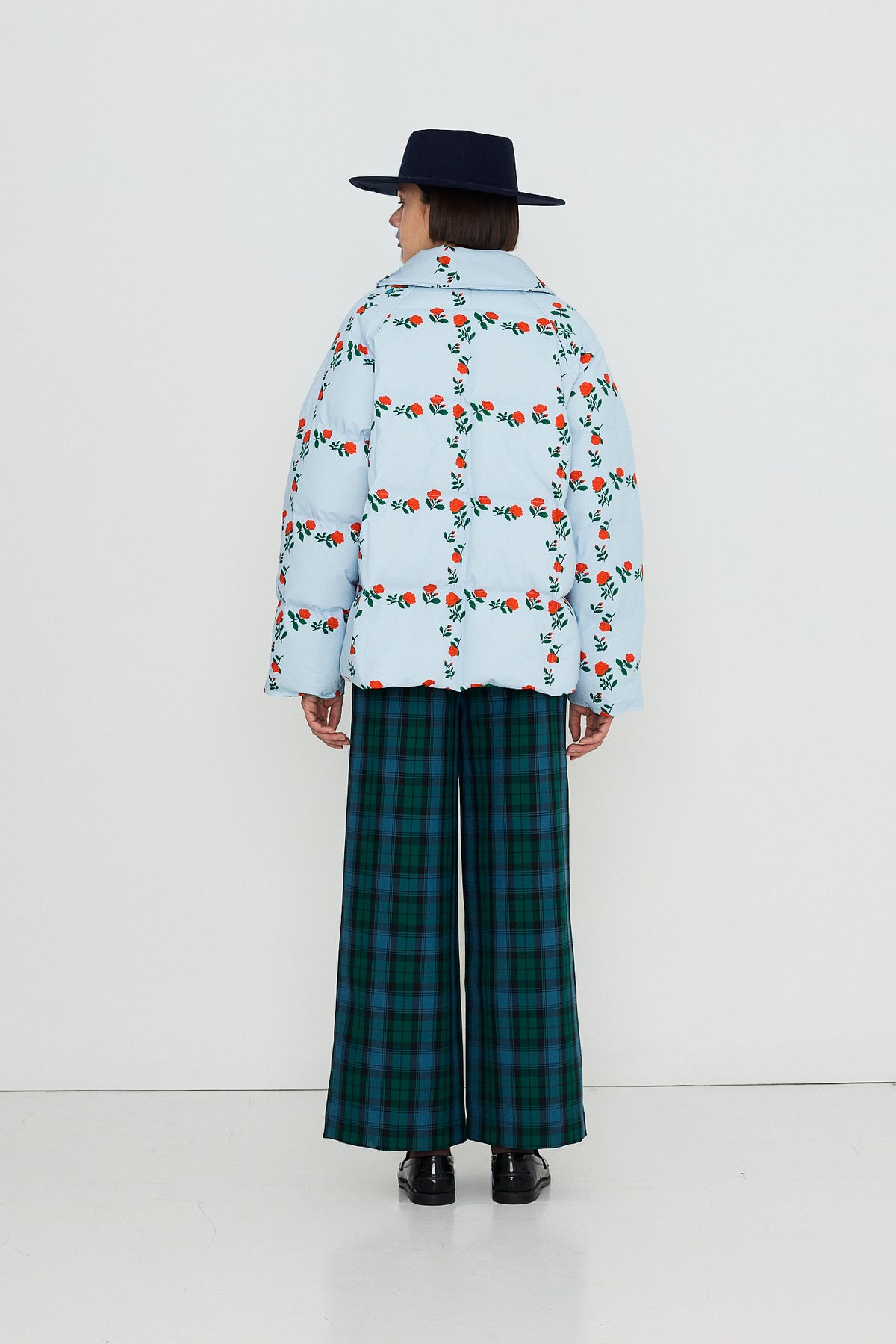 VESTE MI-LONGUE ROSES