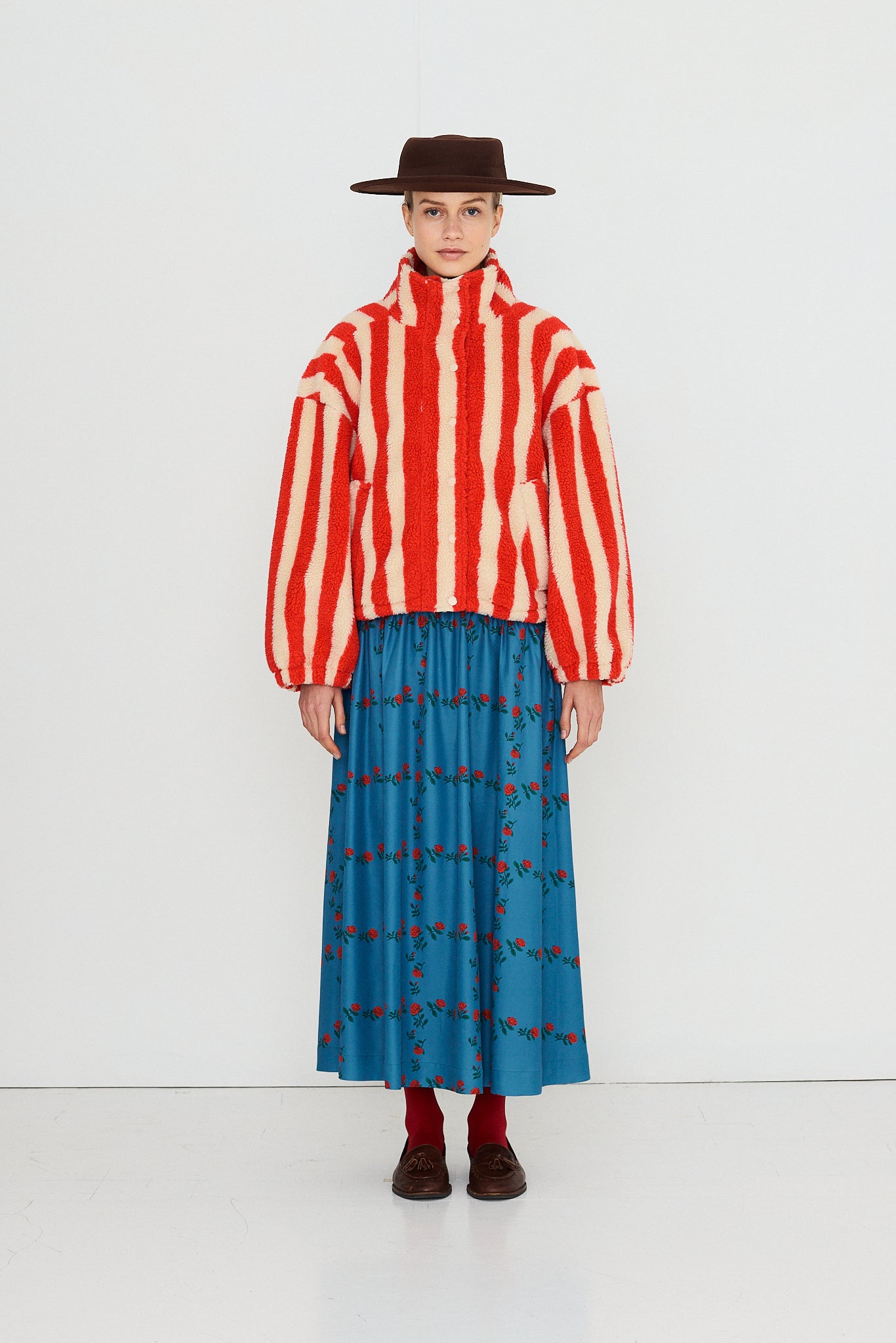 STRIPED SHERPA JACKET