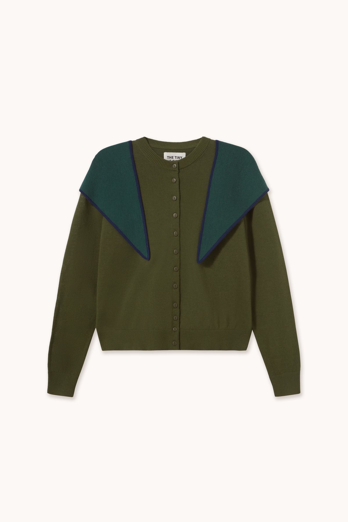 CONTRAST SCARF NECK LARA CARDIGAN