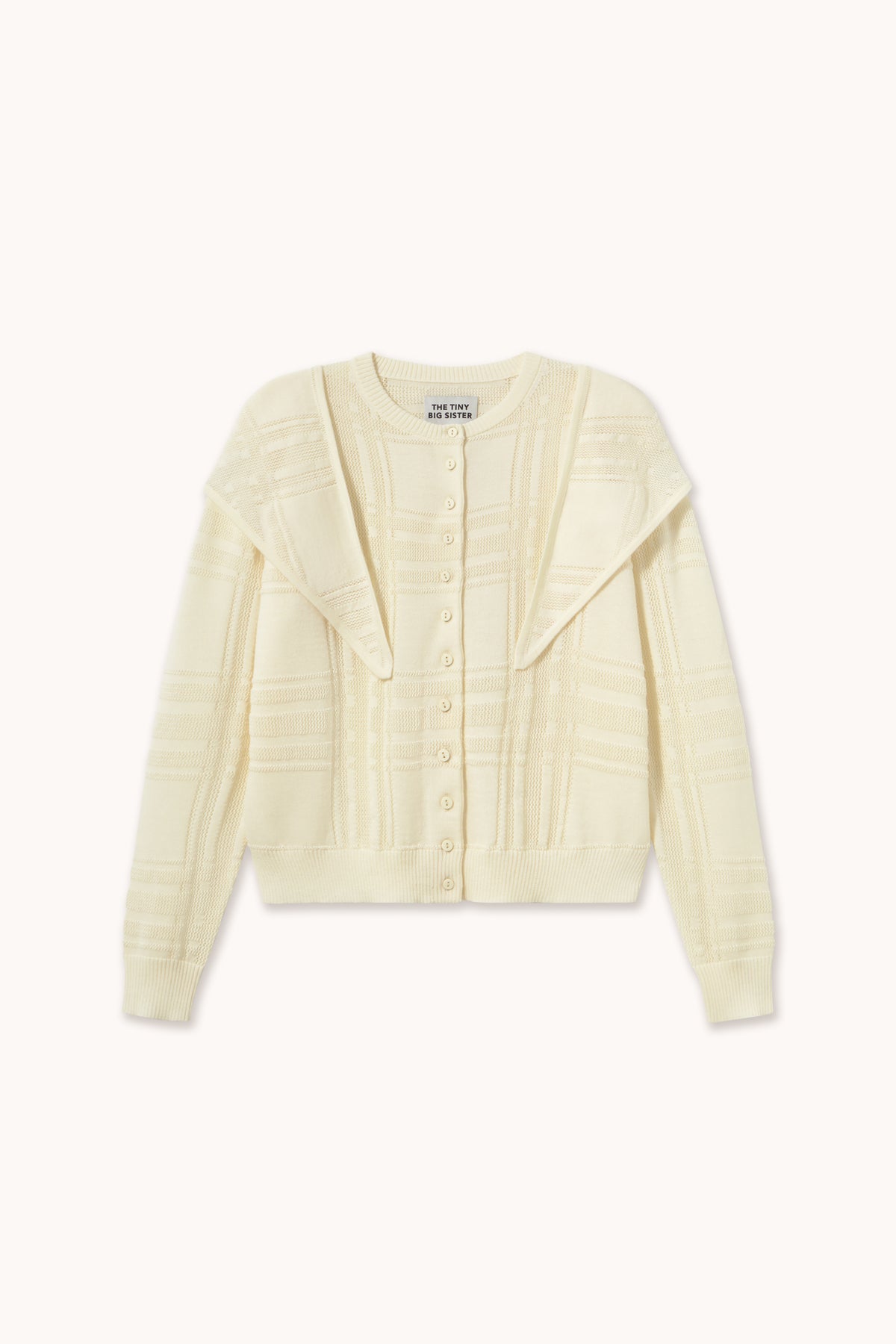 CHECK SCARF NECK LARA CARDIGAN
