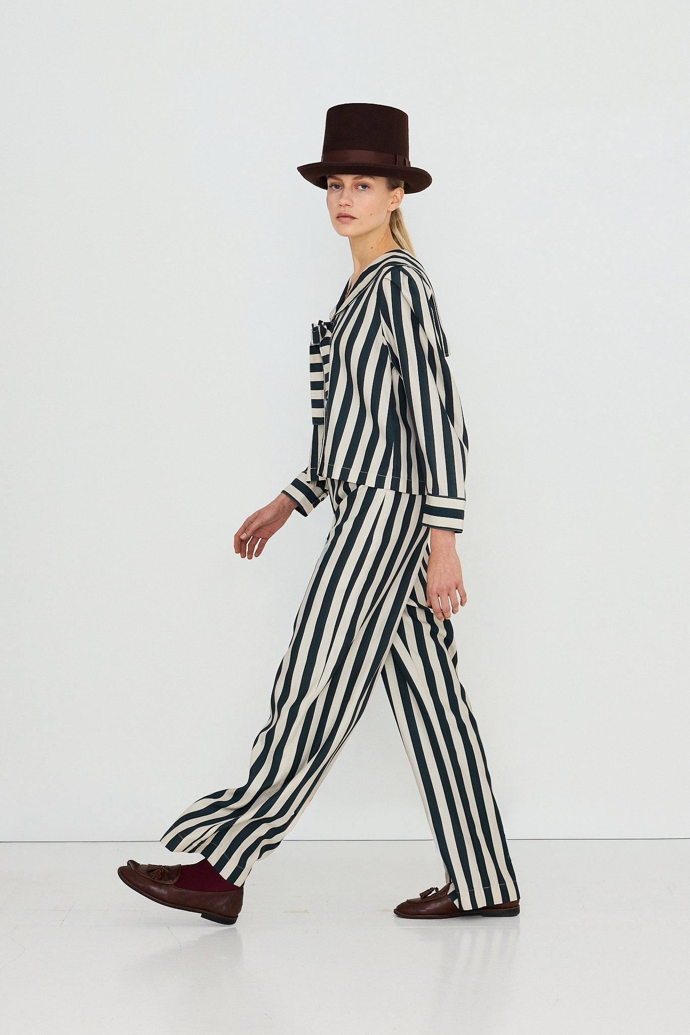 BLOUSE À COL MARIN RAYÉ