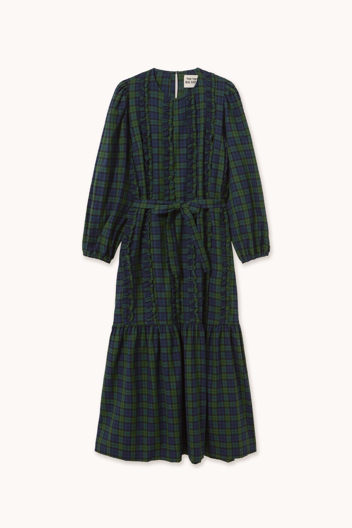 VESTIDO CON VOLANTES GREEN CHECK