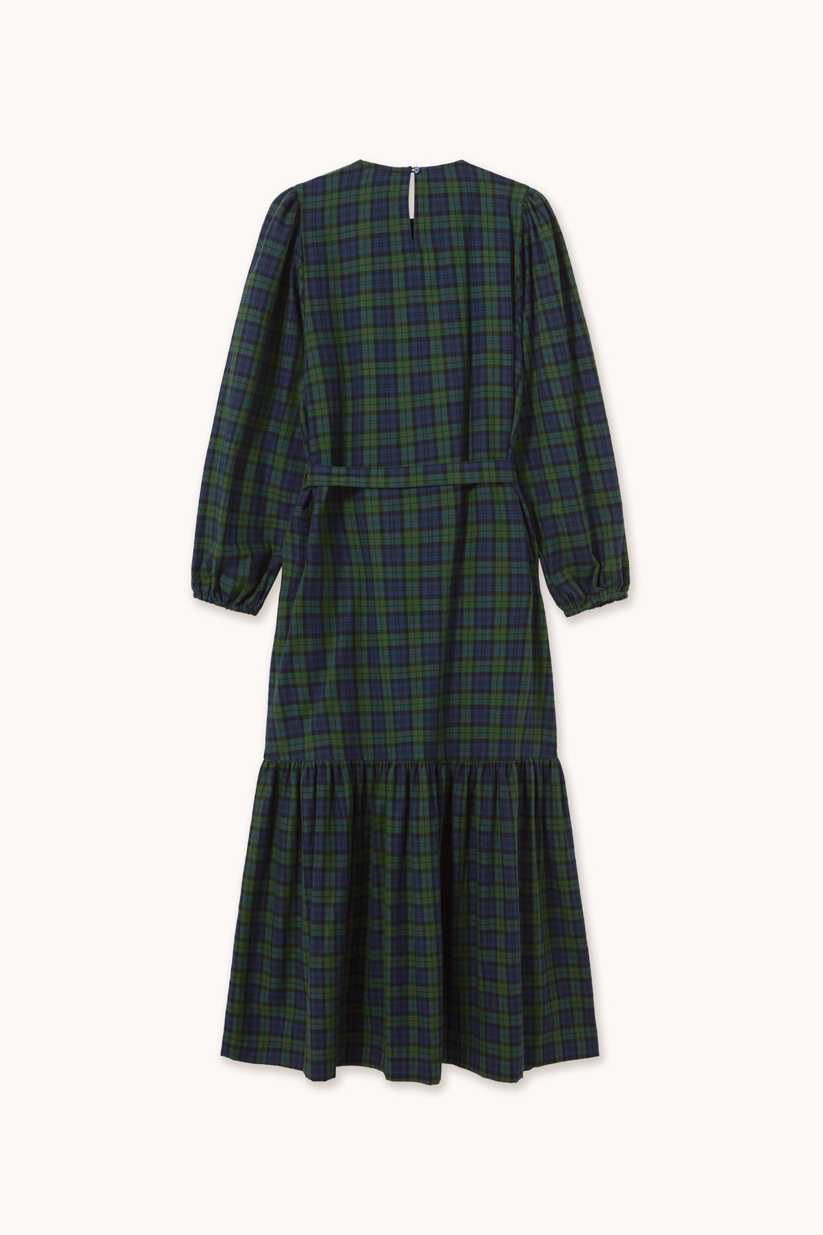 VESTIDO CON VOLANTES GREEN CHECK