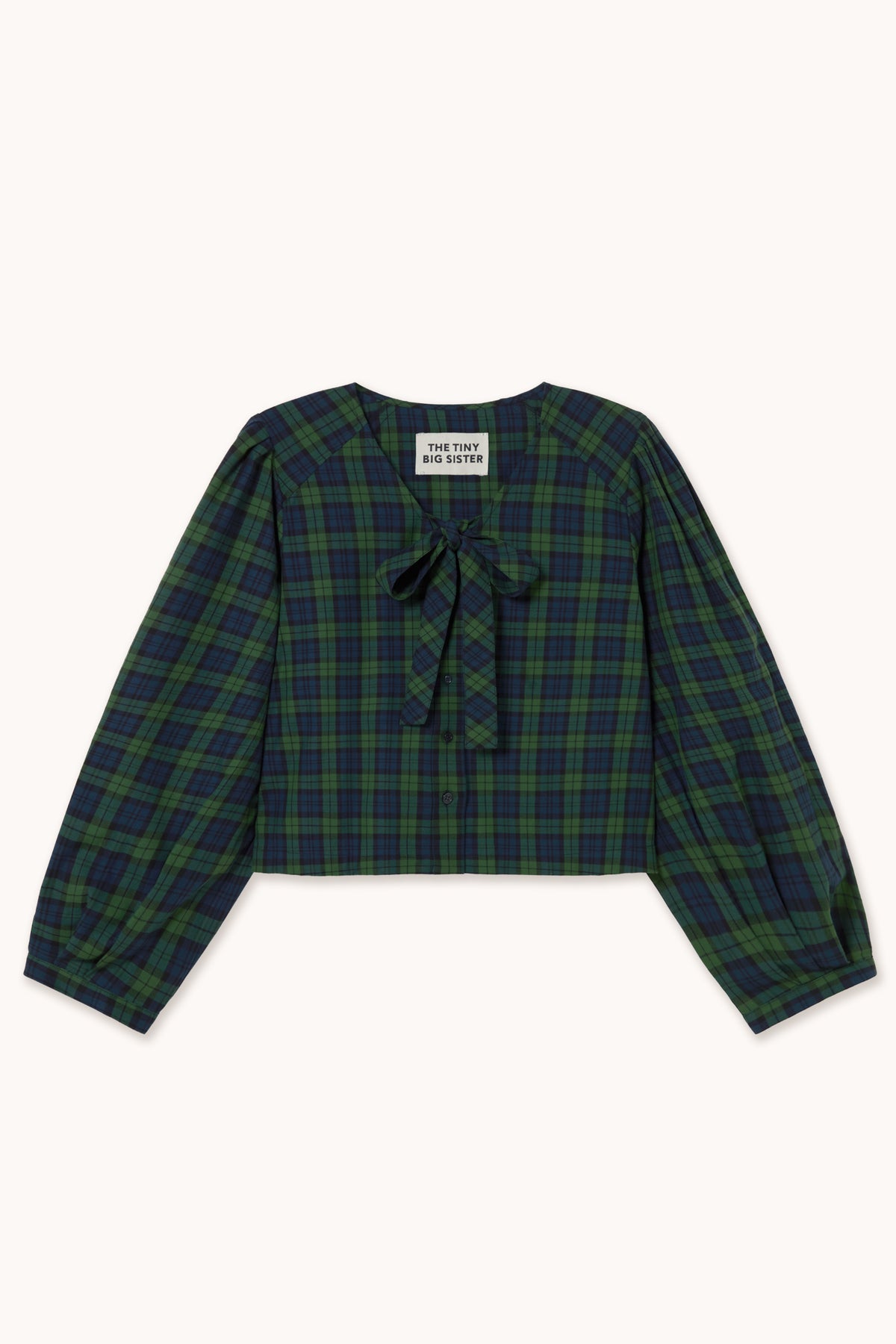 BLUSA GREEN CHECK BOW