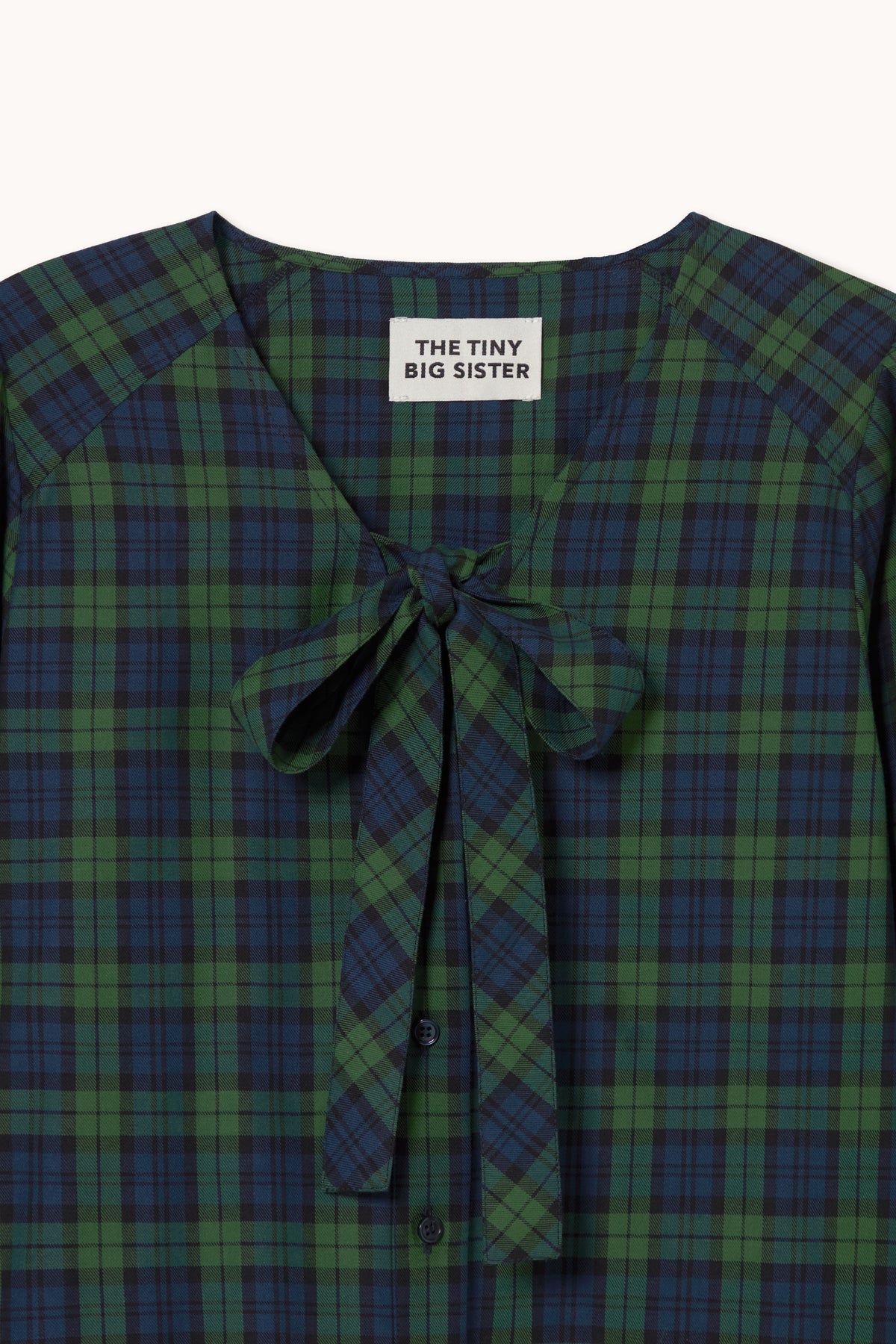 BLUSA GREEN CHECK BOW