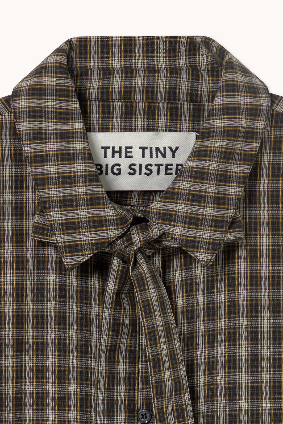 CHECK BOW NECK SHIRT