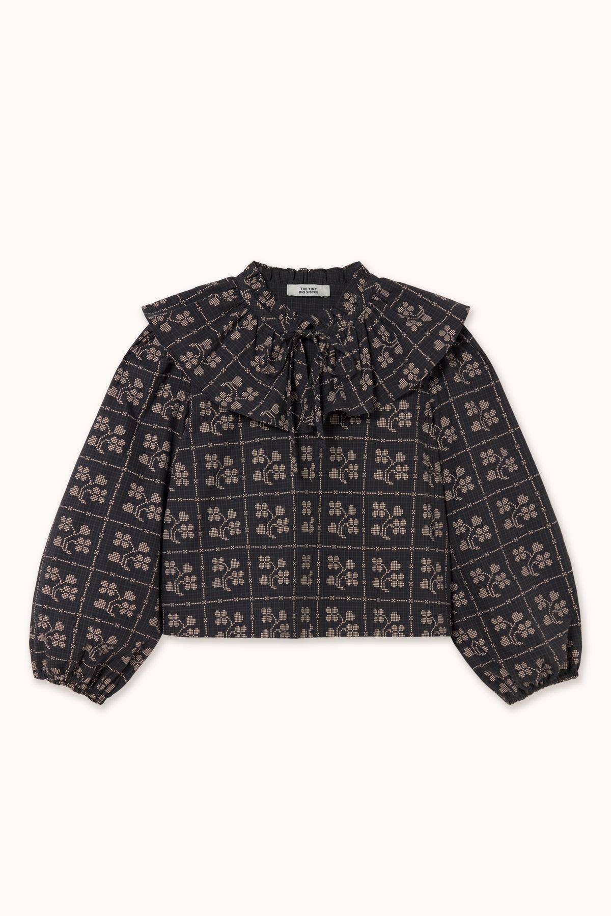 DOTS FLOWERS PUFF SLEEVES BLOUSE