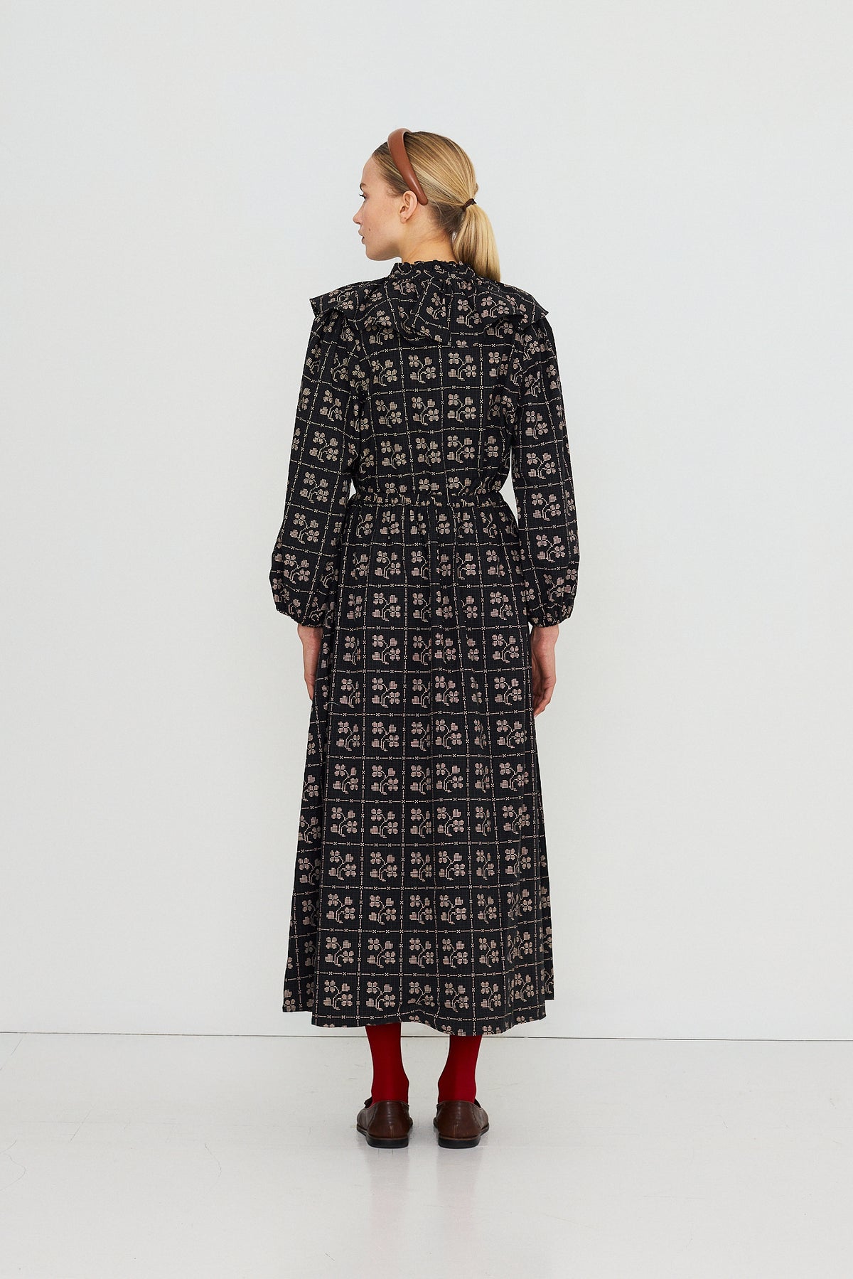 DOTS FLOWERS PUFF SLEEVES BLOUSE
