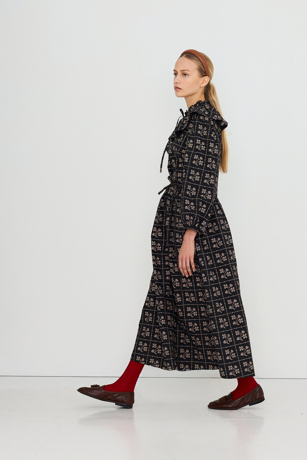 DOTS FLOWERS PUFF SLEEVES BLOUSE
