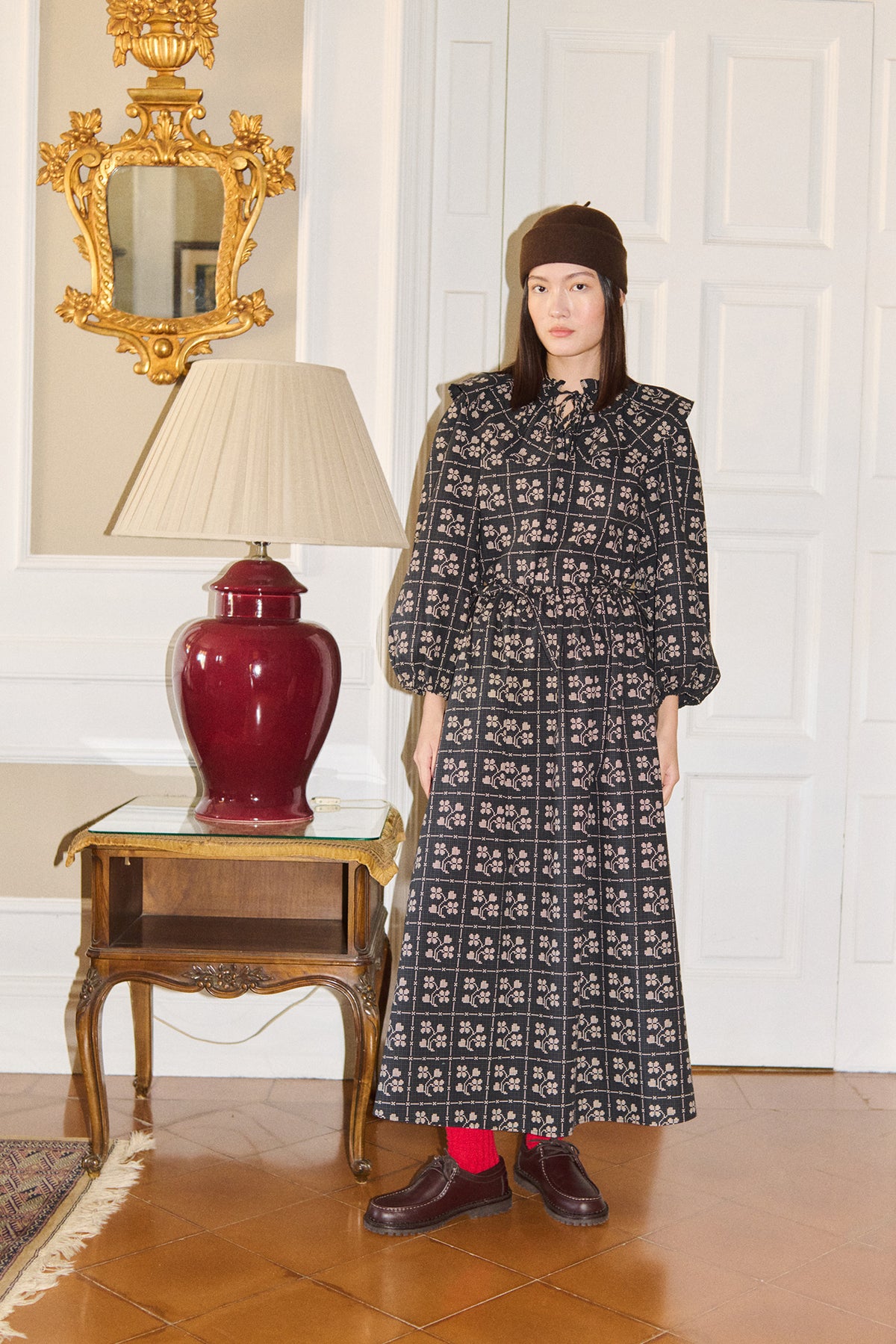 DOTS FLOWERS BOW SKIRT