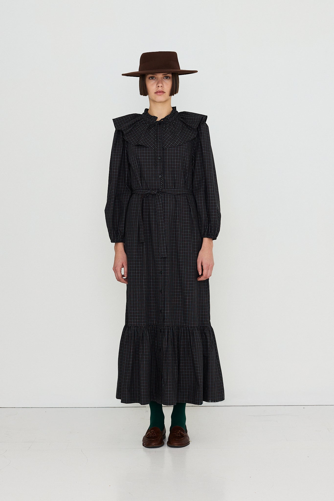 CHECKS FRILL DRESS
