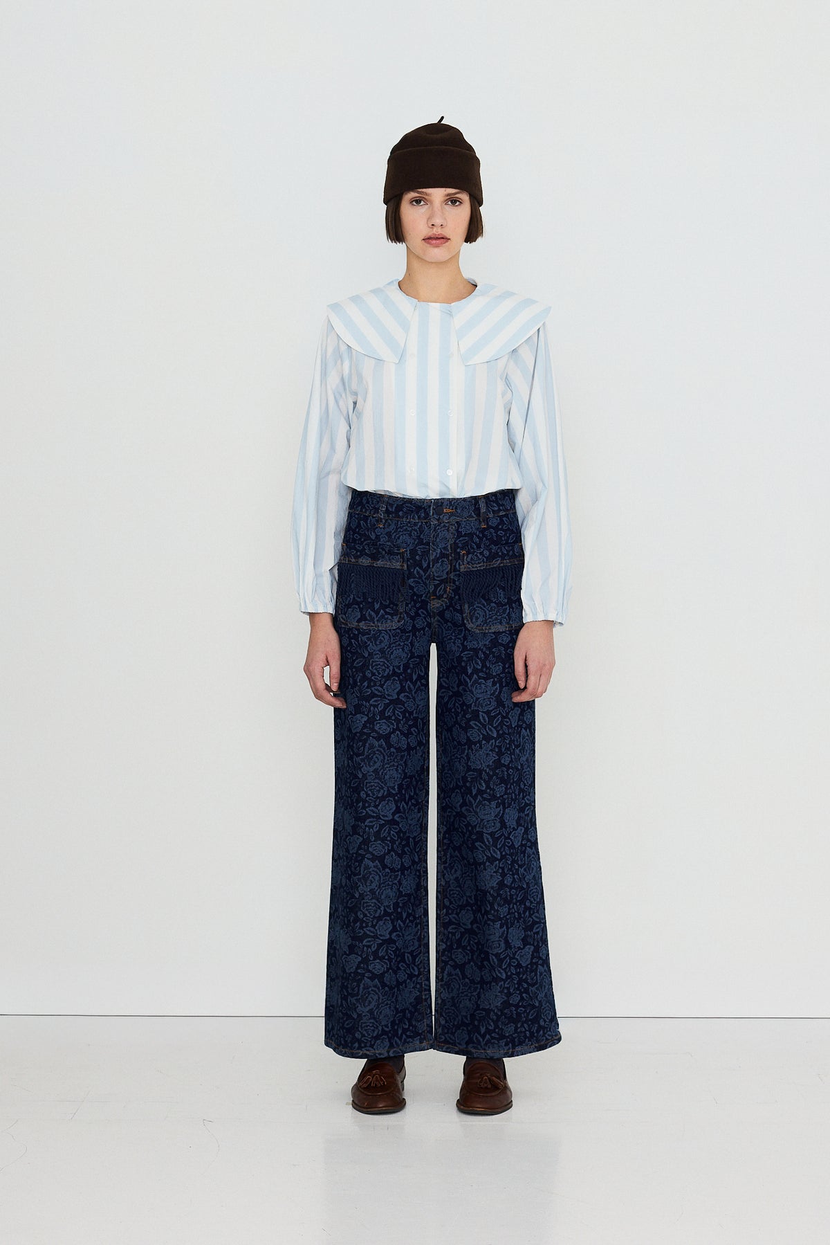 BLOUSE À DOUBLE BOUTONNAGE À RAYURES
