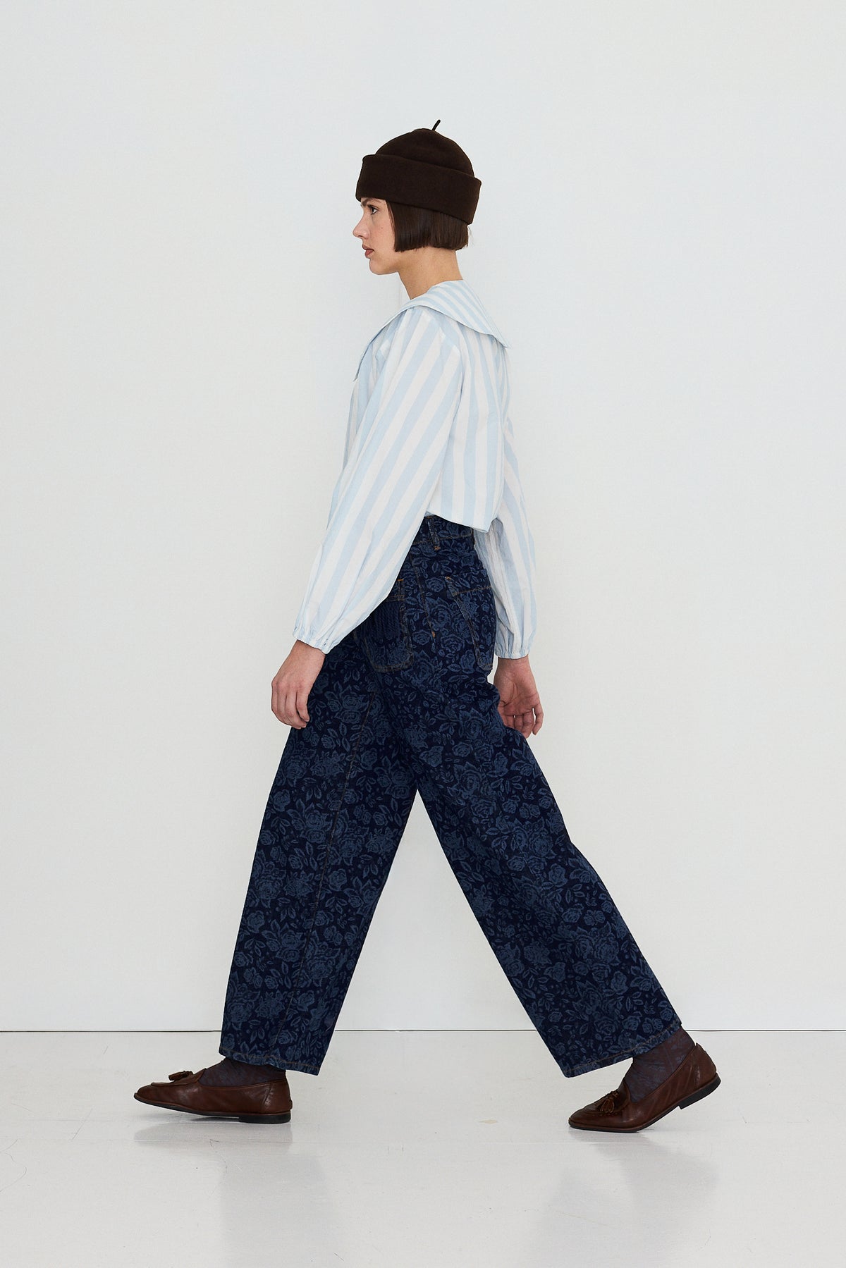 BLOUSE À DOUBLE BOUTONNAGE À RAYURES