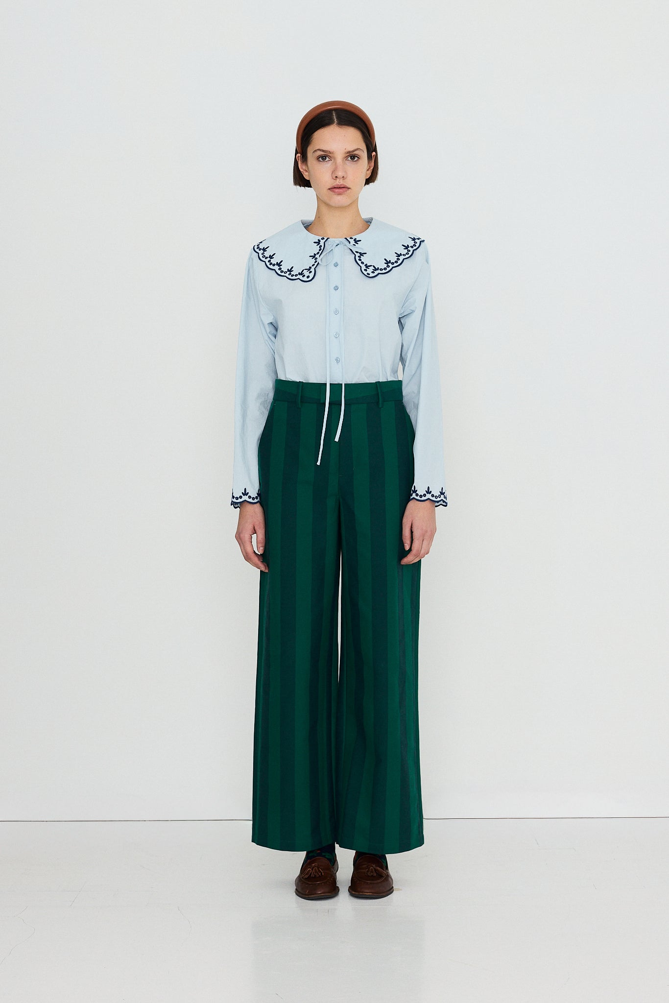 EMBROIDERED NECK SHIRT