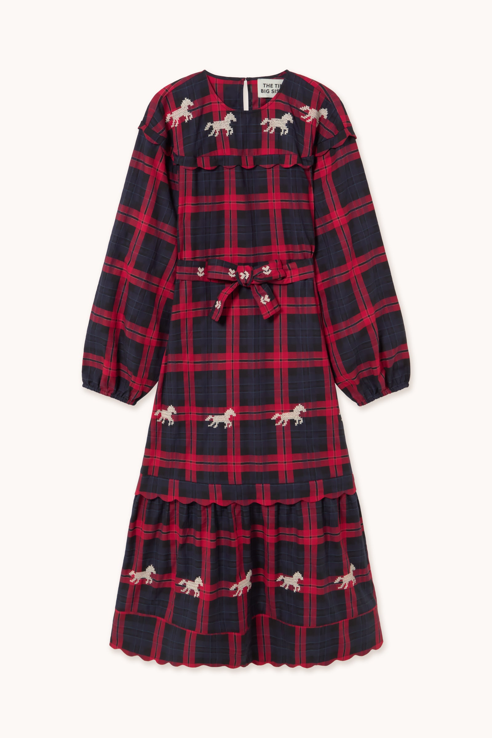 VESTIDO CON BORDADO CHECK