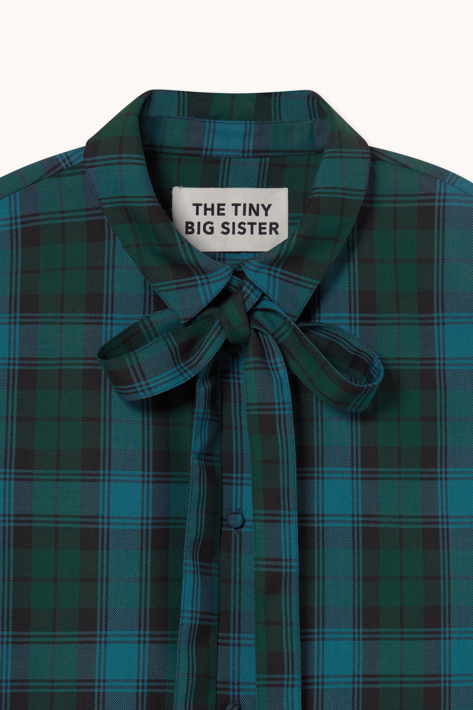 CHECK BOW NECK SHIRT