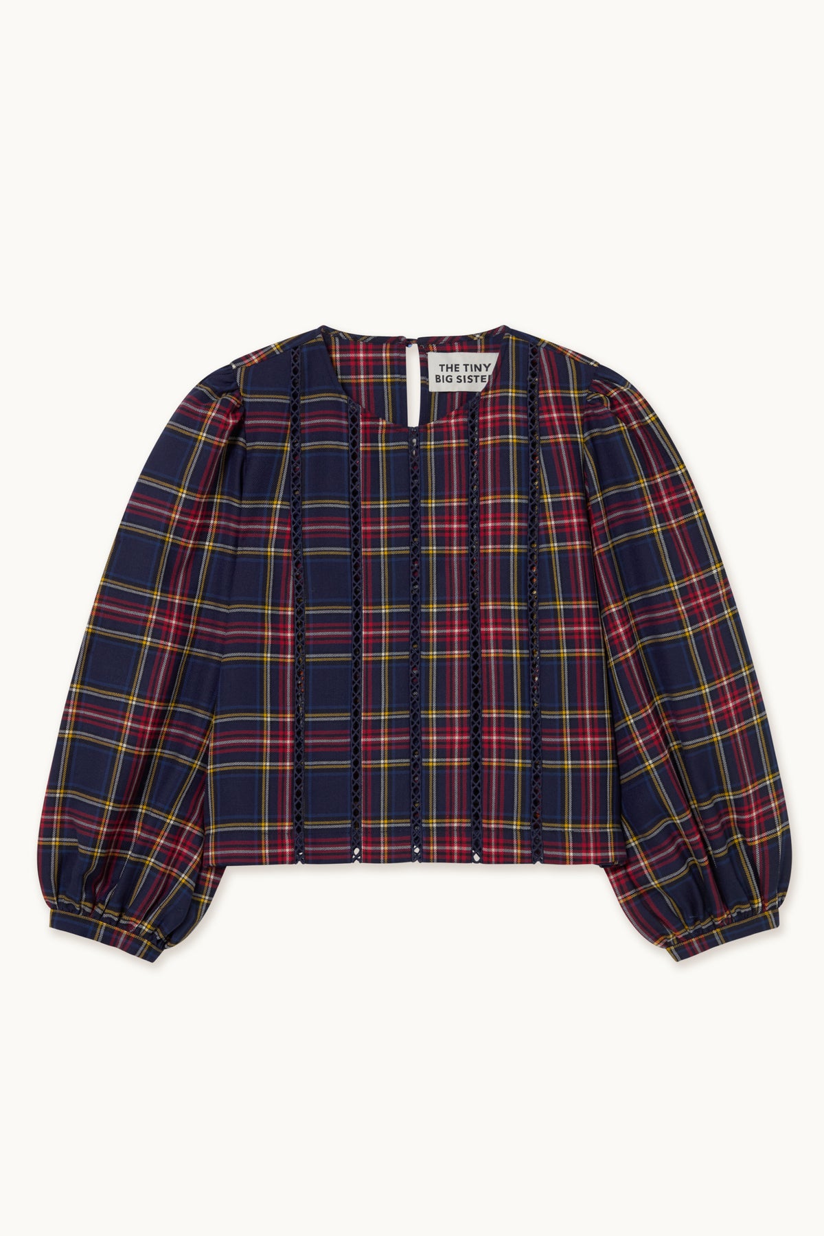 CHECK PUFF SLEEVES BLOUSE