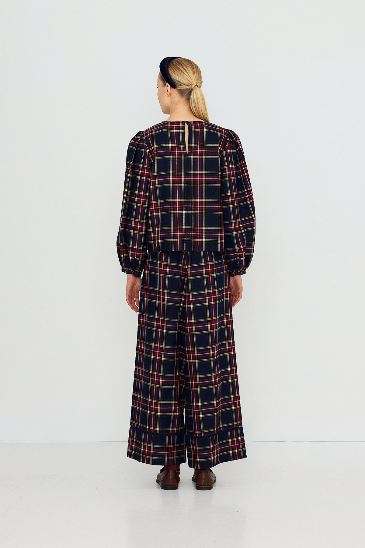 CHECK WIDE PANTS