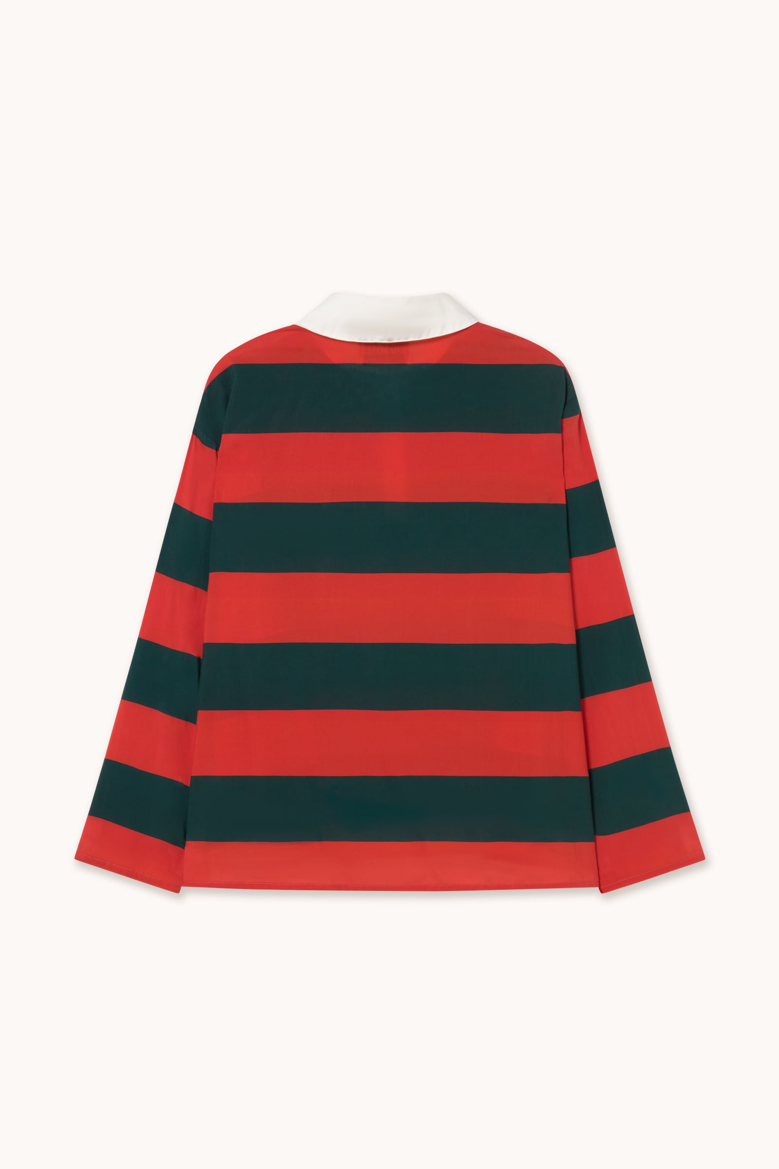STRIPED POLO COLLAR BLOUSE