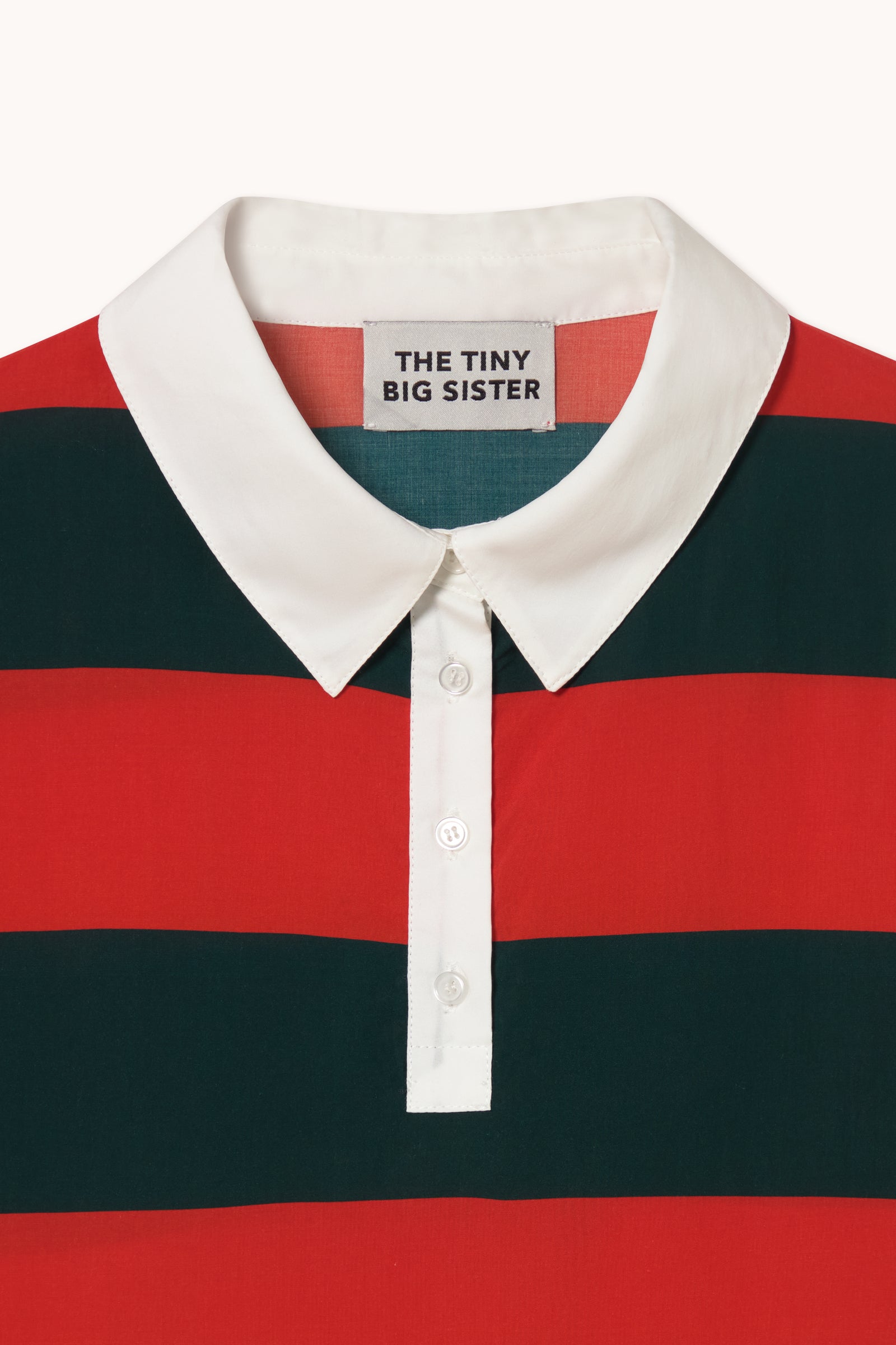 STRIPED POLO COLLAR BLOUSE