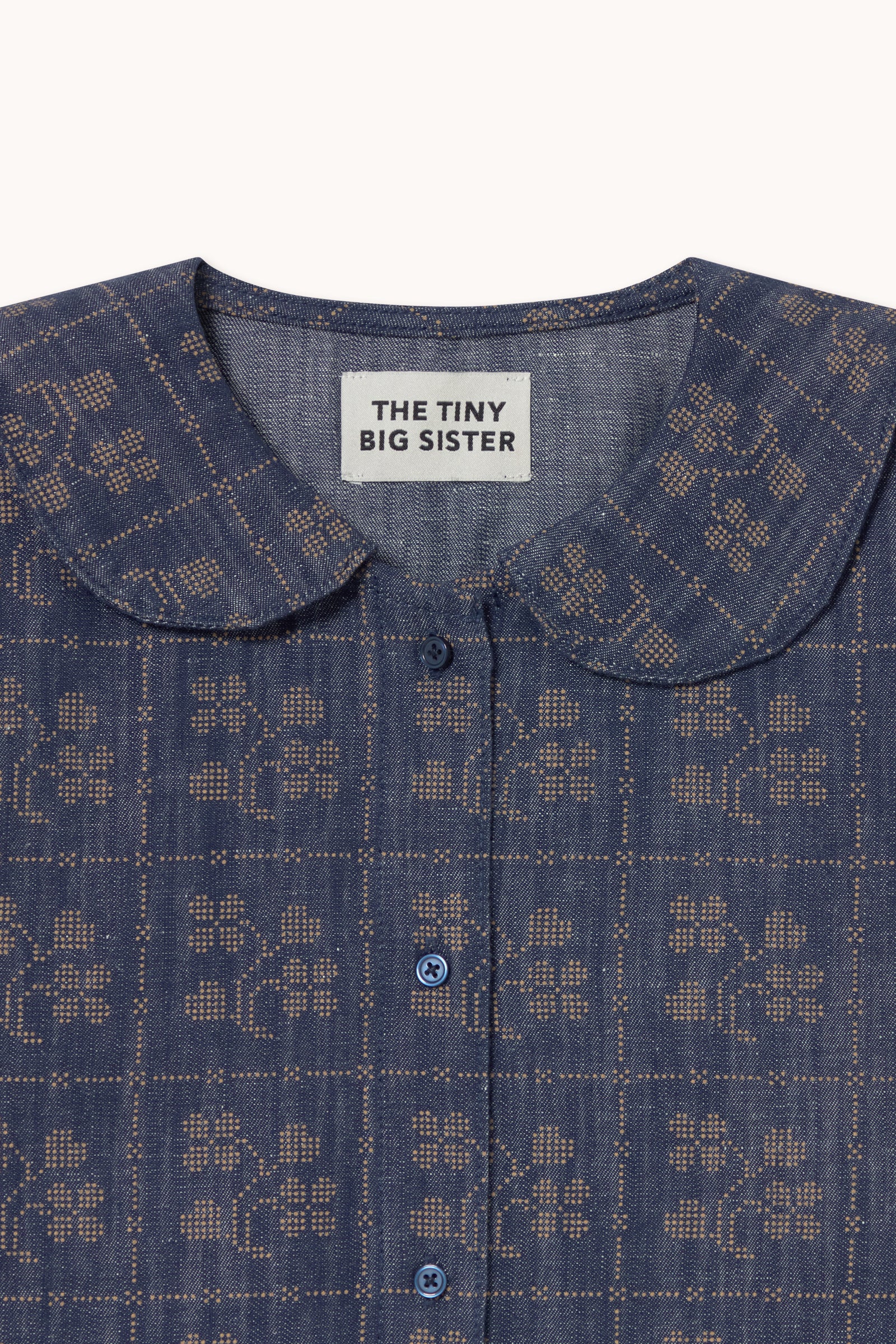DOTS FLOWERS DENIM BLOUSE