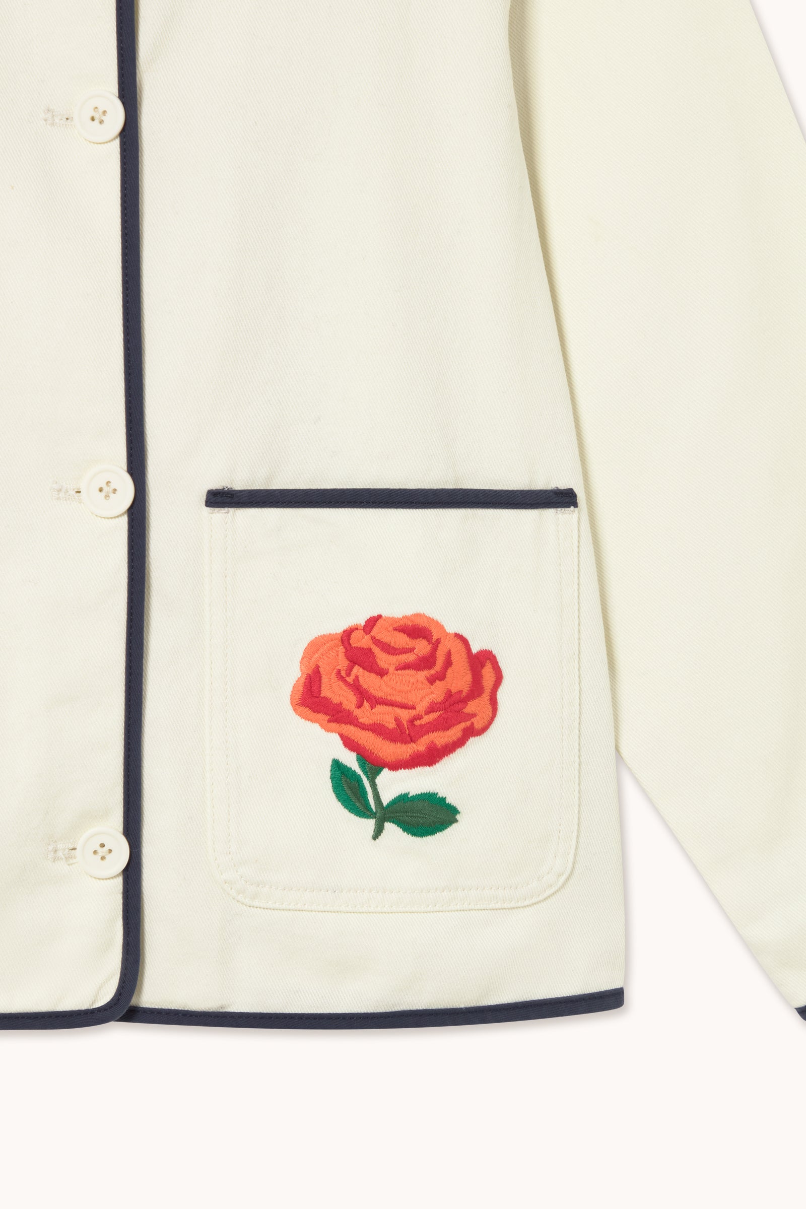 ROSE EMBROIDERY DENIM JACKET