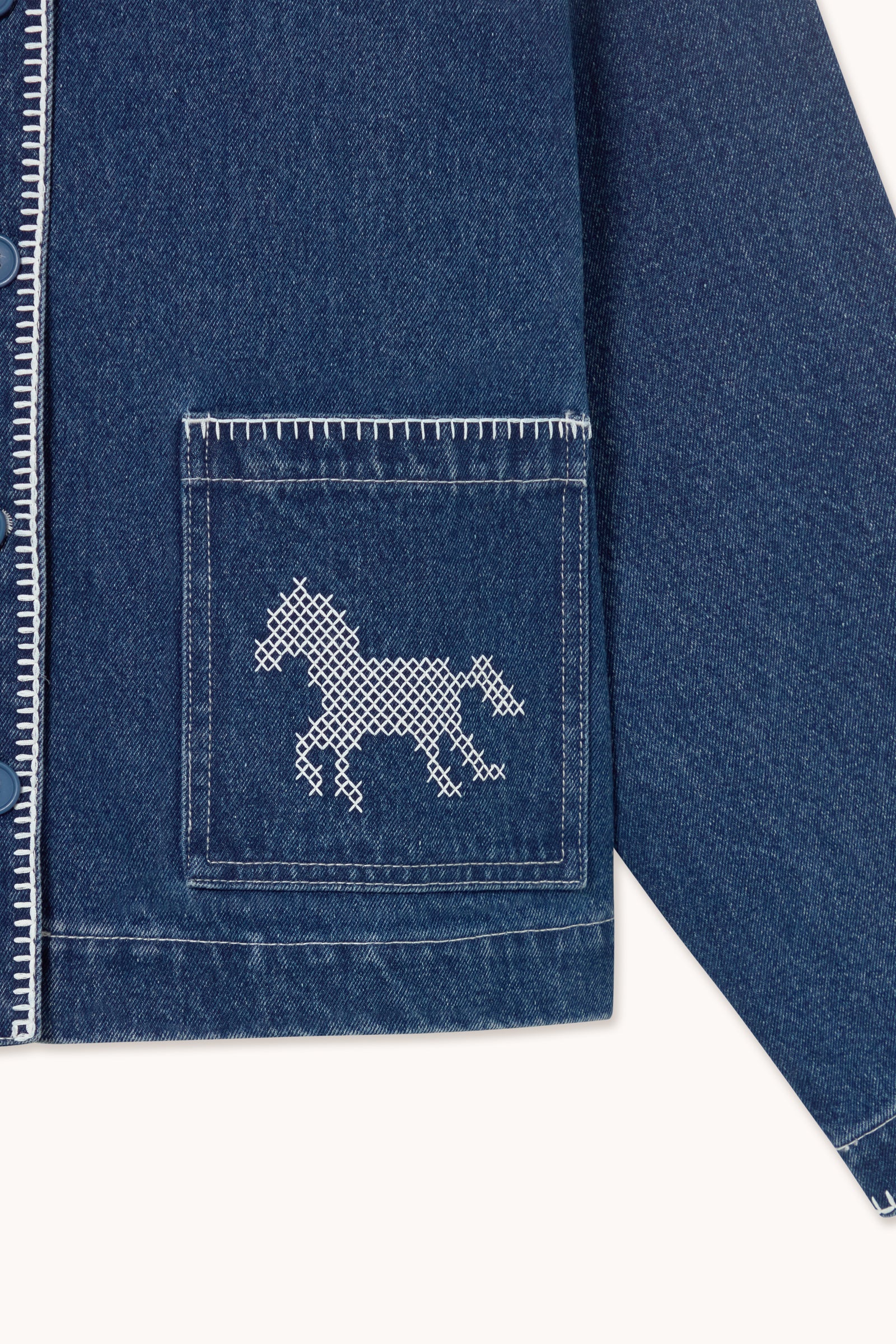 EMBROIDERED HORSES DENIM JACKET