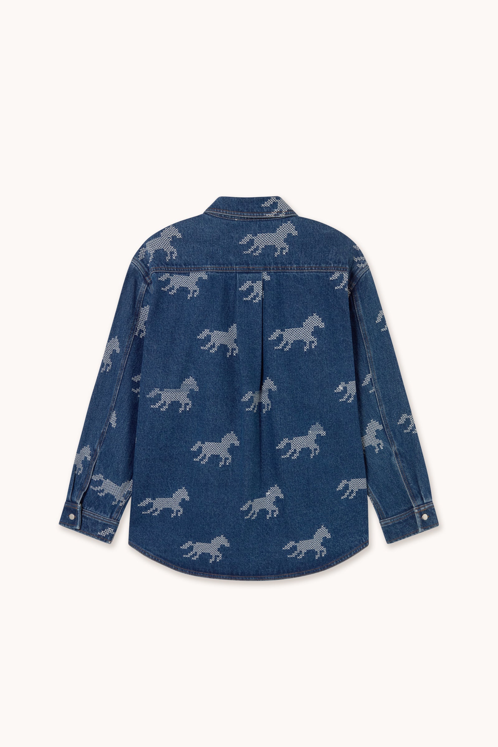HORSES EMBROIDERY DENIM SHIRT