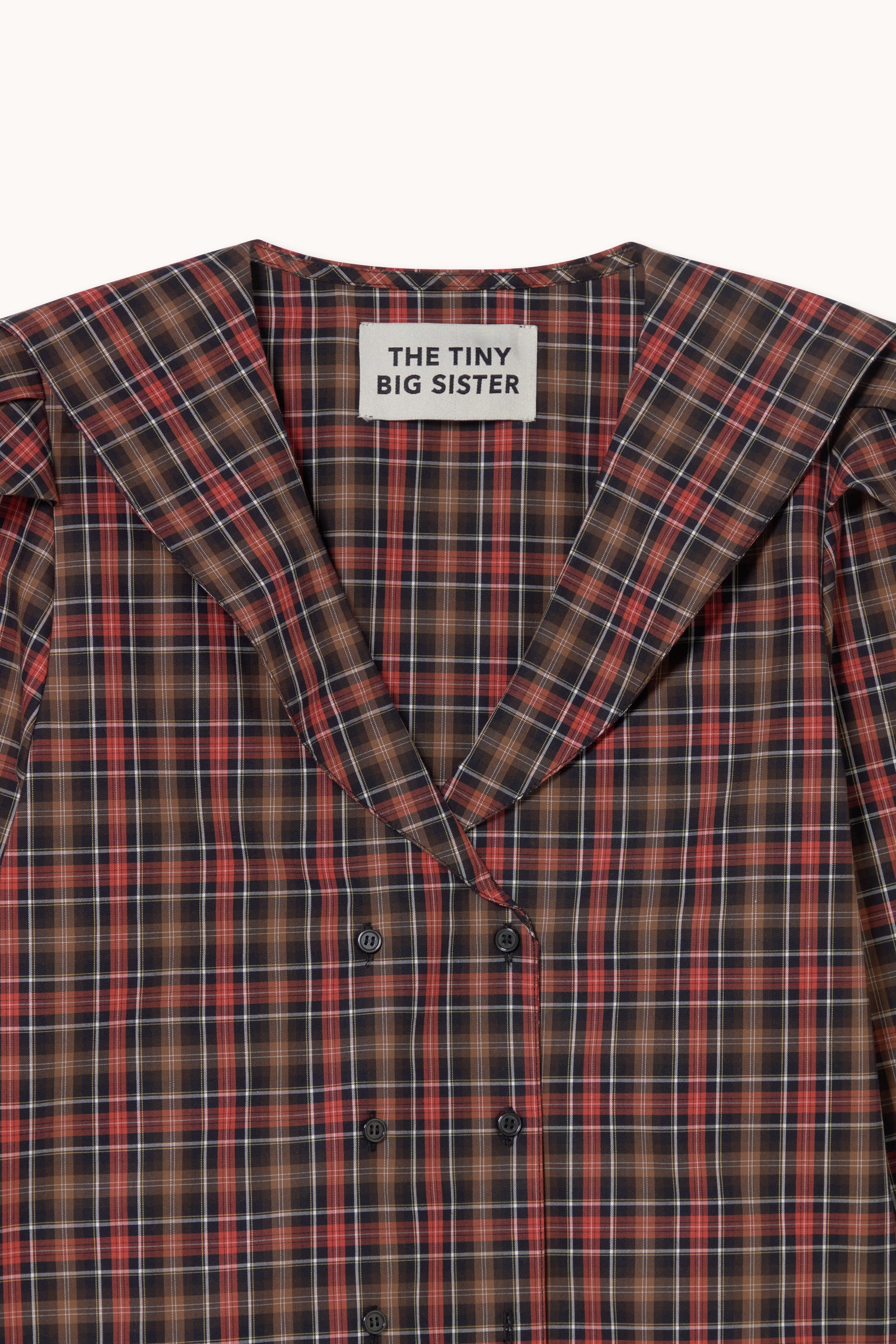 BLUSA CHECK CON CUELLO MARINERO