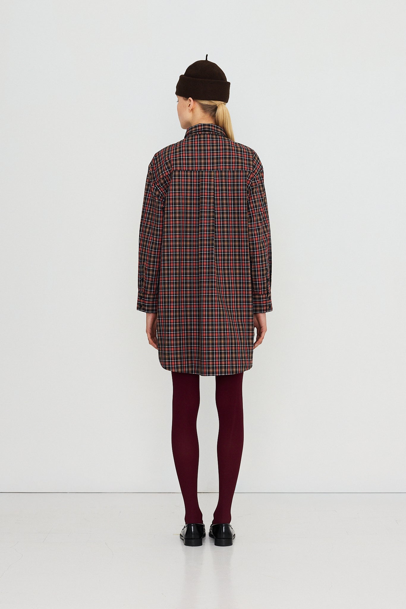 KLEID MIT SCHLEIFENKRAGEN CHECK