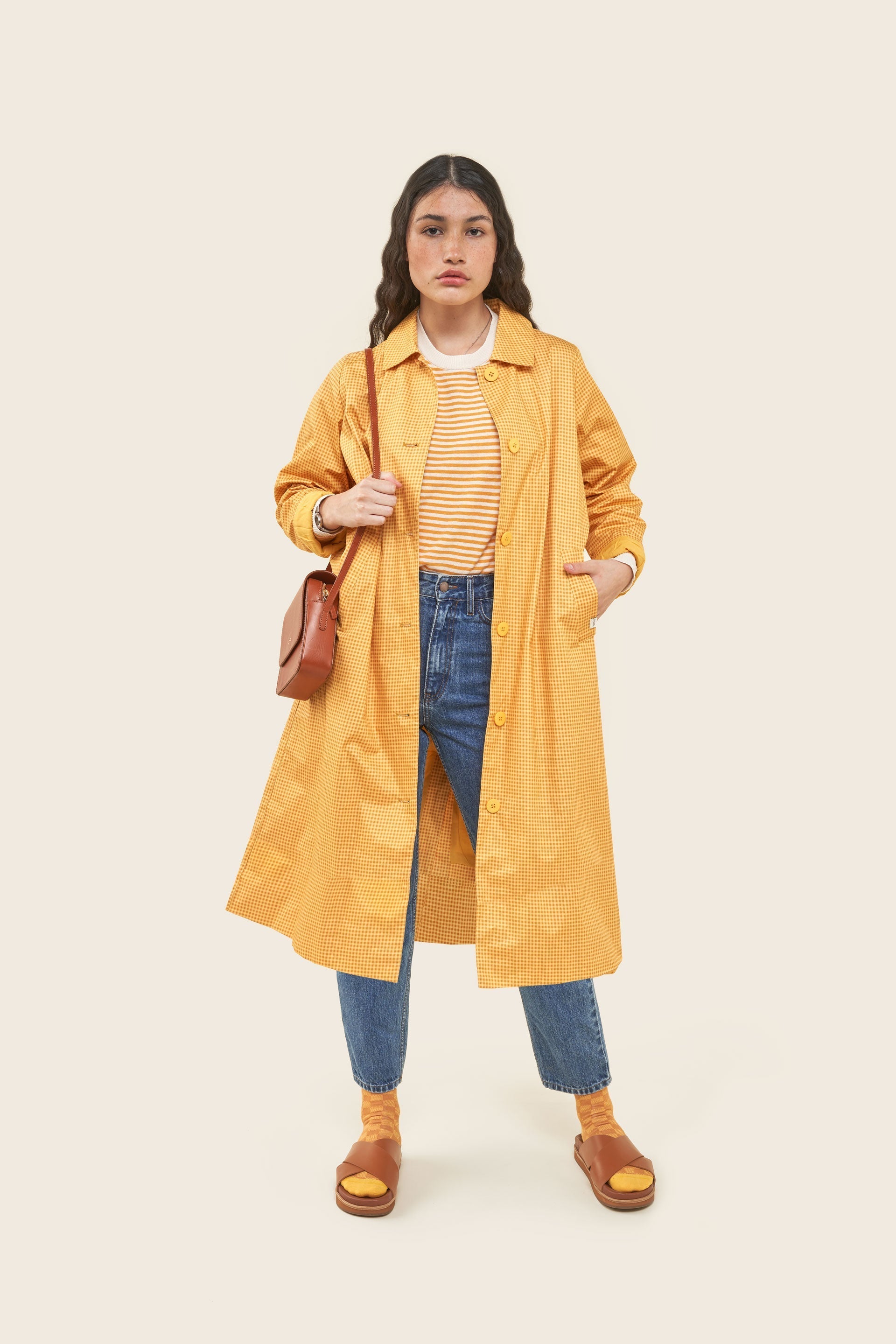 WOMAN CHECKED COAT