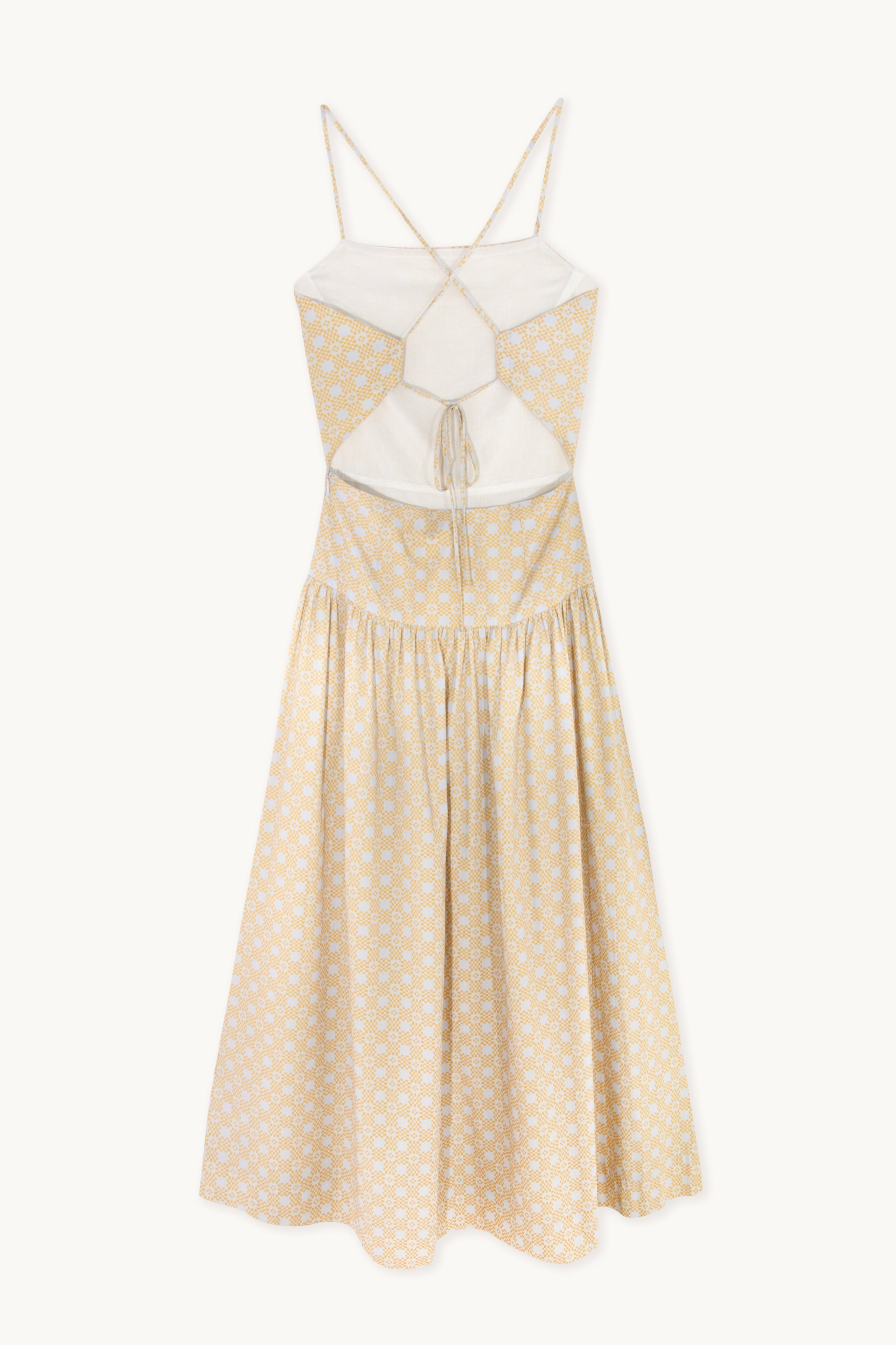 GEOMETRIC OPEN BACK DRESS