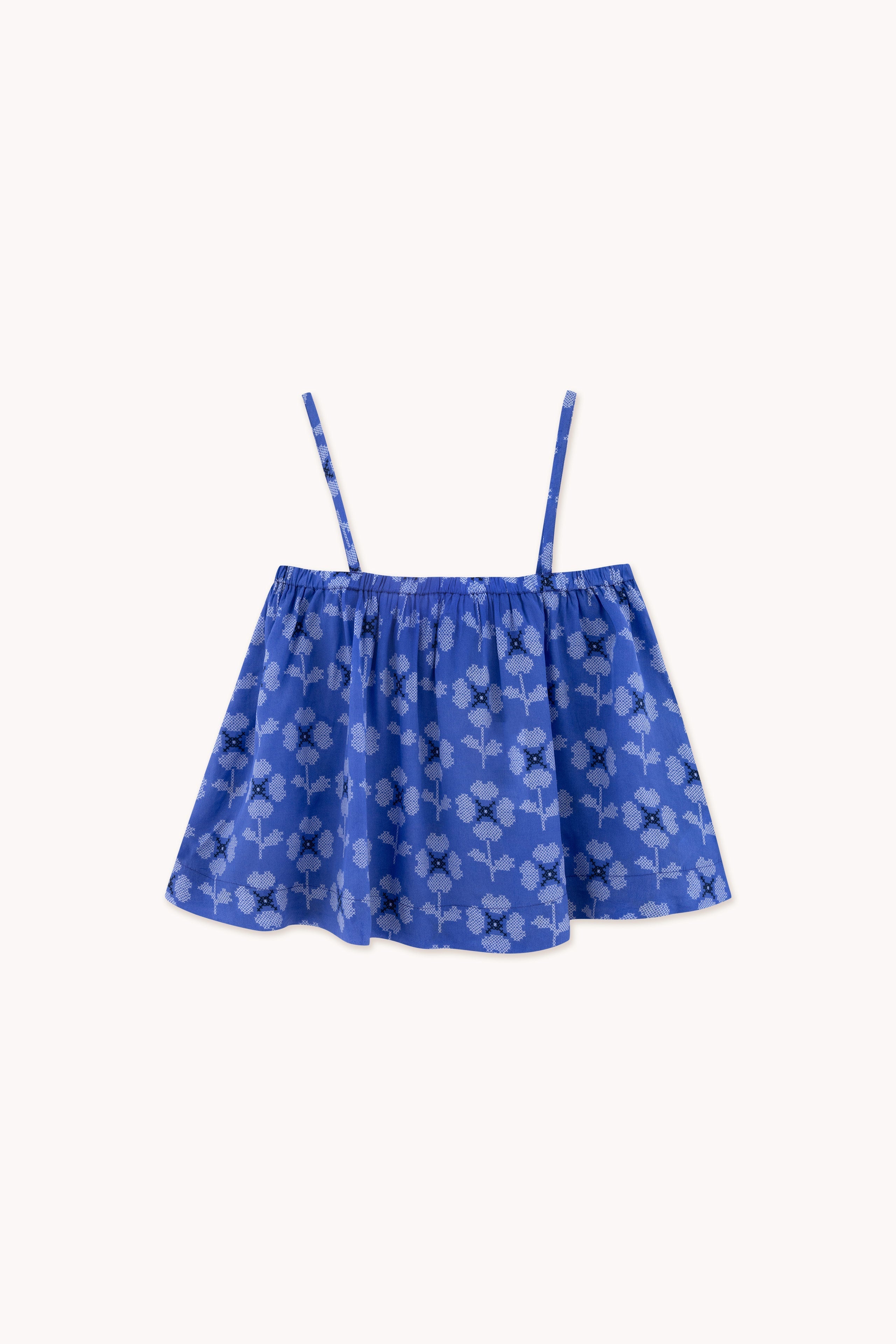 CROSS STITCH FLOWERS STRAPS TOP