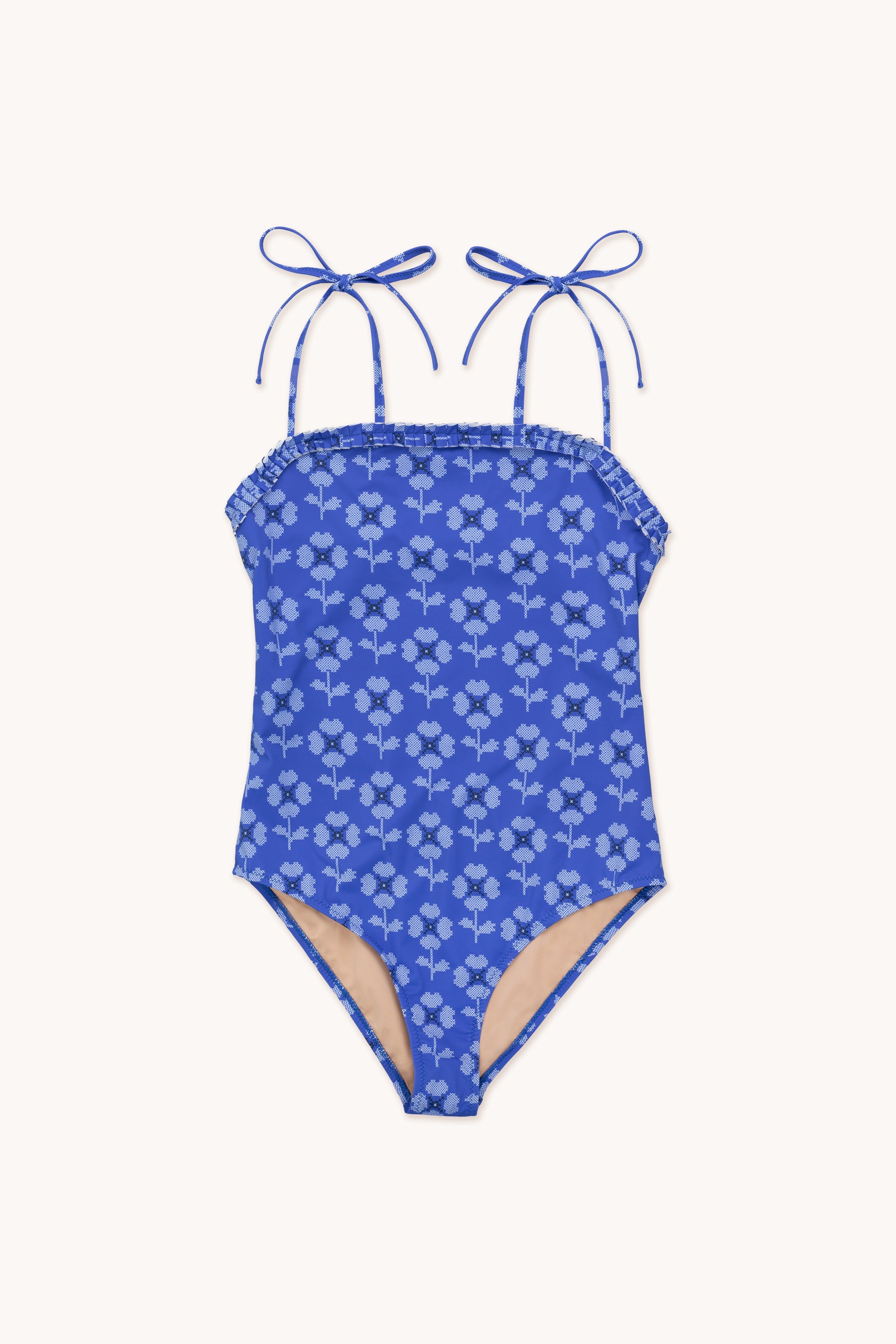 CROSS STITCH FLOWERS SWIMSUIT