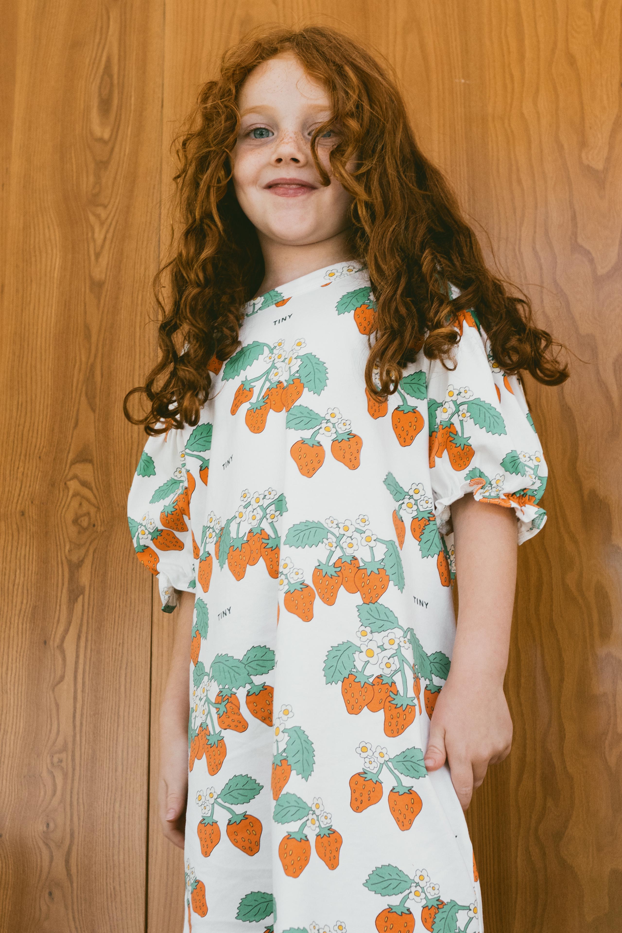 STRAWBERRIES PUFF SLEEVE DRESS