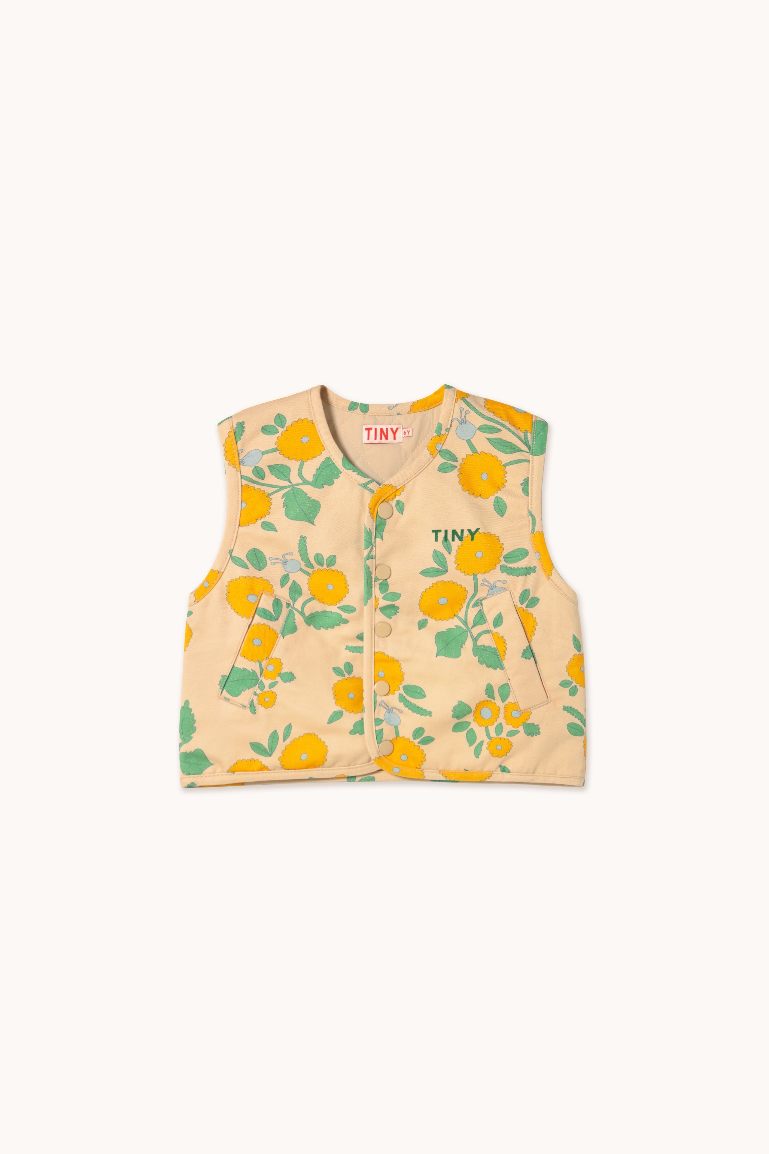 PADDED FLOWERS VEST